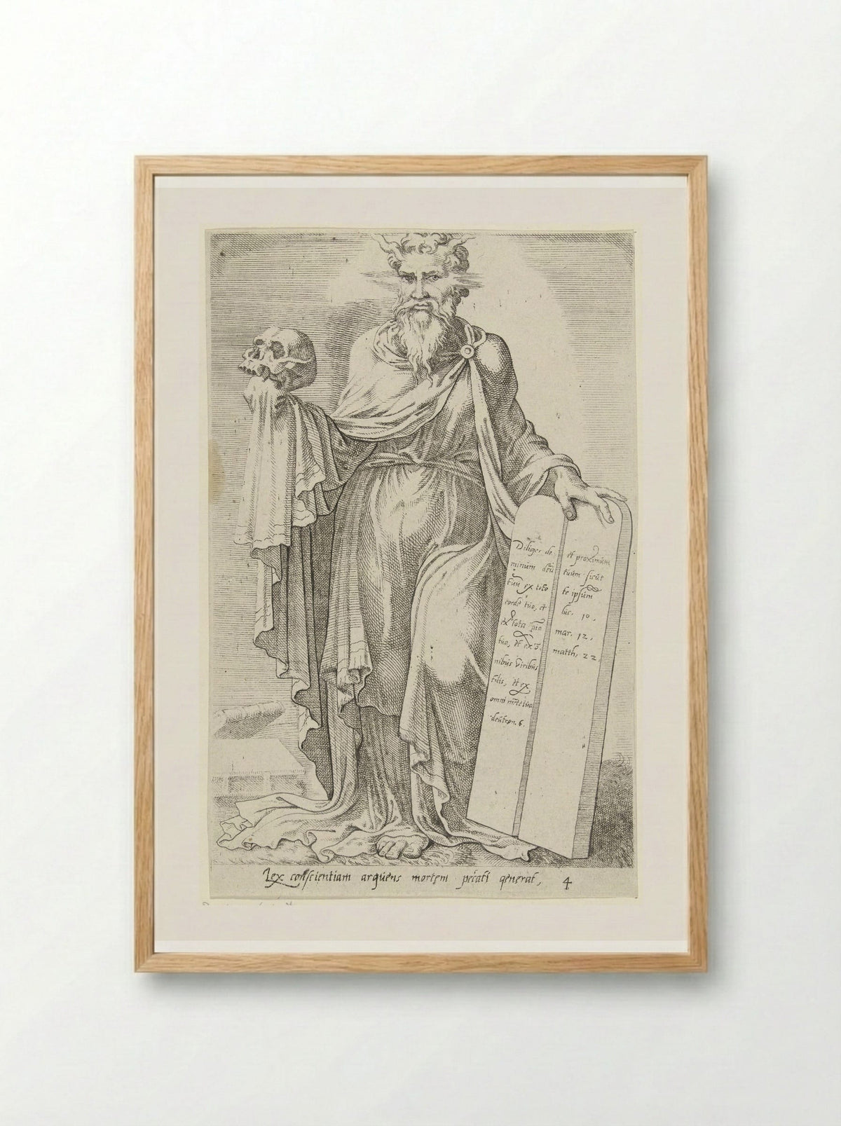 Gebod der liefde veroorzaakt de dood van de zonde - Dirck Volckertsz. Coornhert - Framed Print Wood