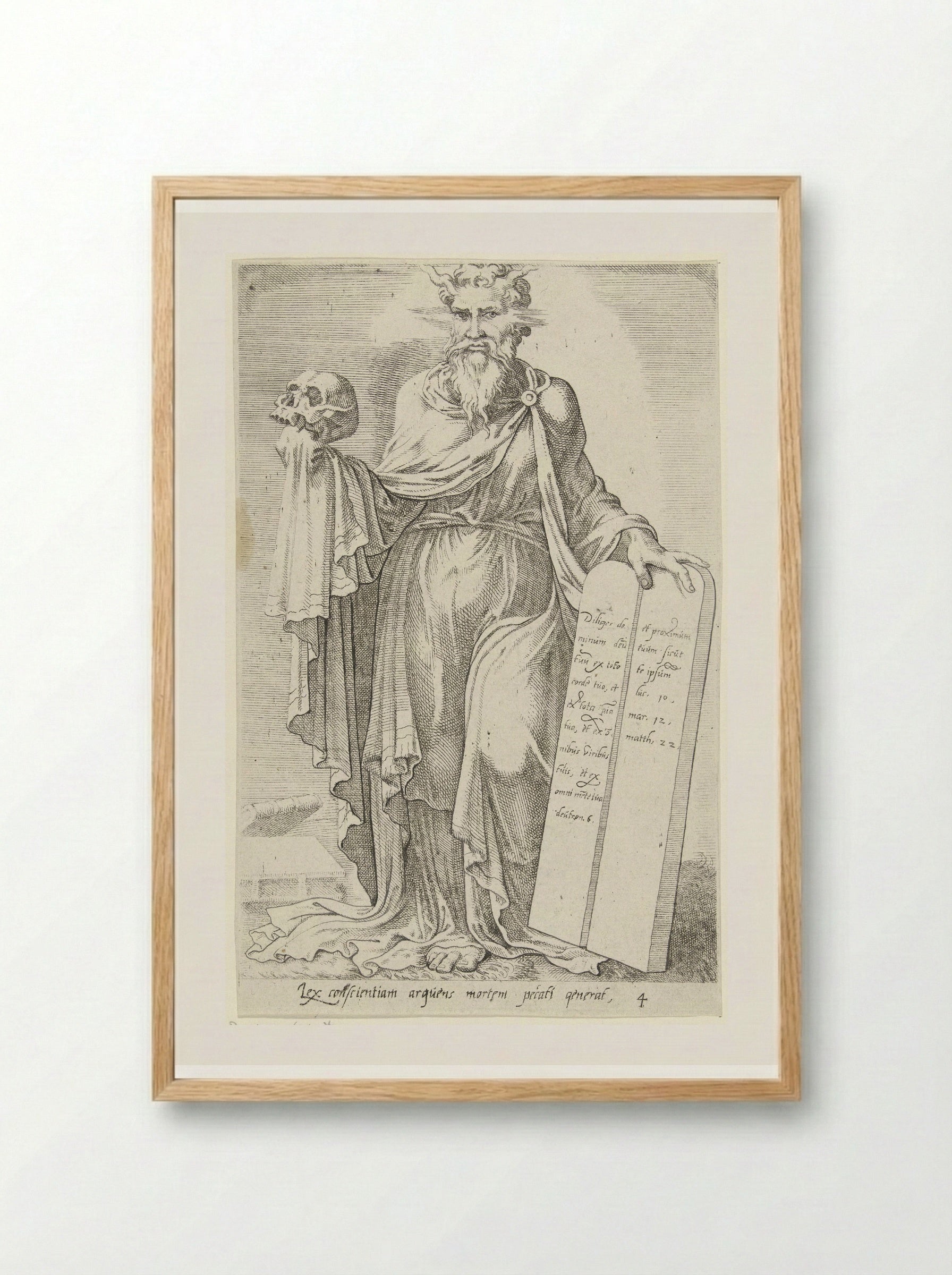 Gebod der liefde veroorzaakt de dood van de zonde - Dirck Volckertsz. Coornhert - Framed Print Wood