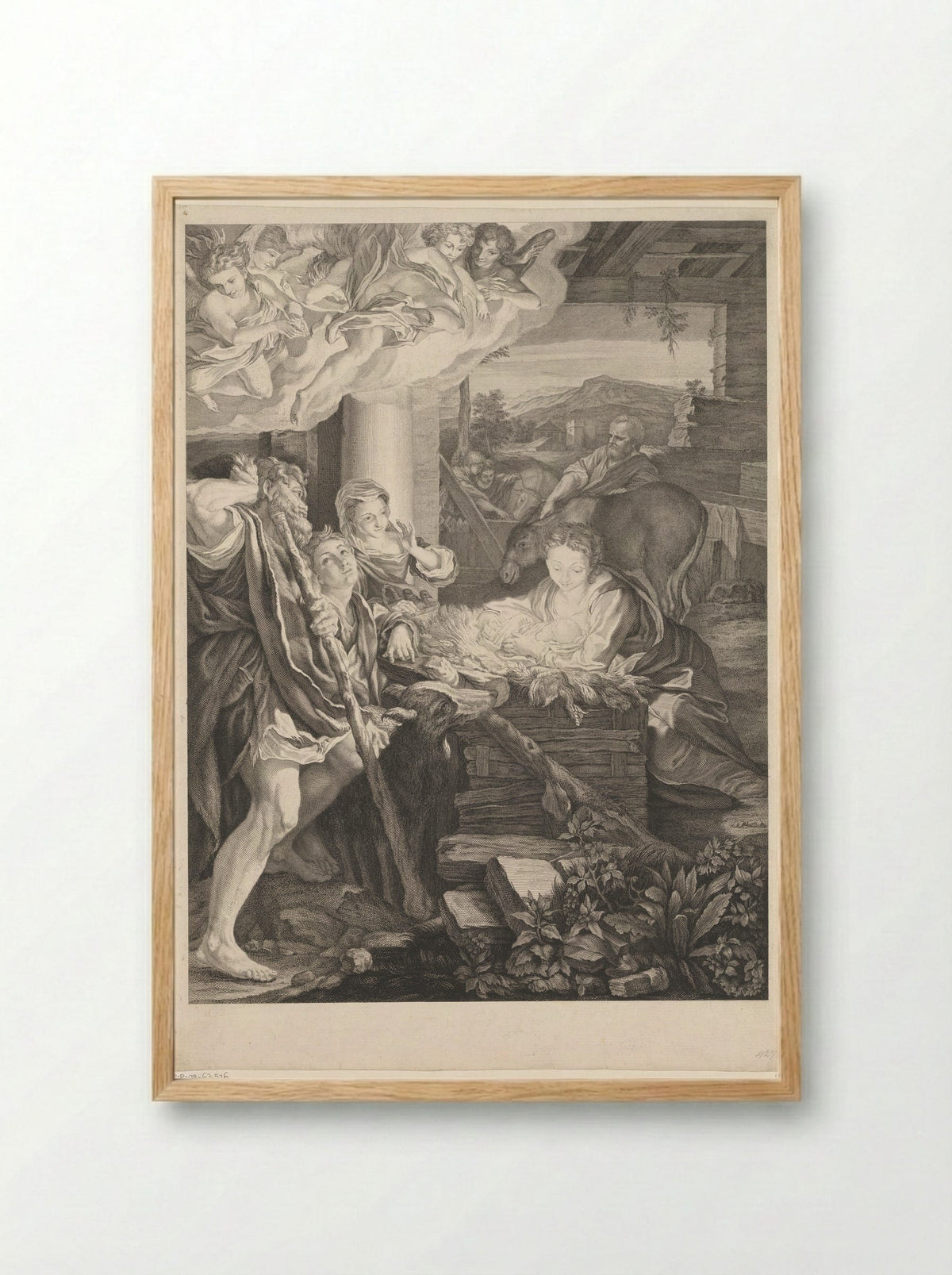 Geboorte van Christus - Pierre Louis Surugue - Framed Print Wood