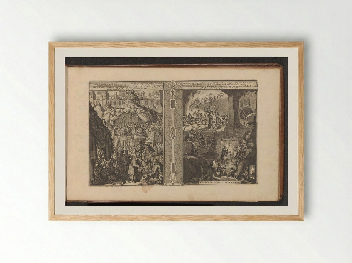 Geboorteviering van Mongolië; Diamantmijn - Romeyn de Hooghe - Framed Print Wood