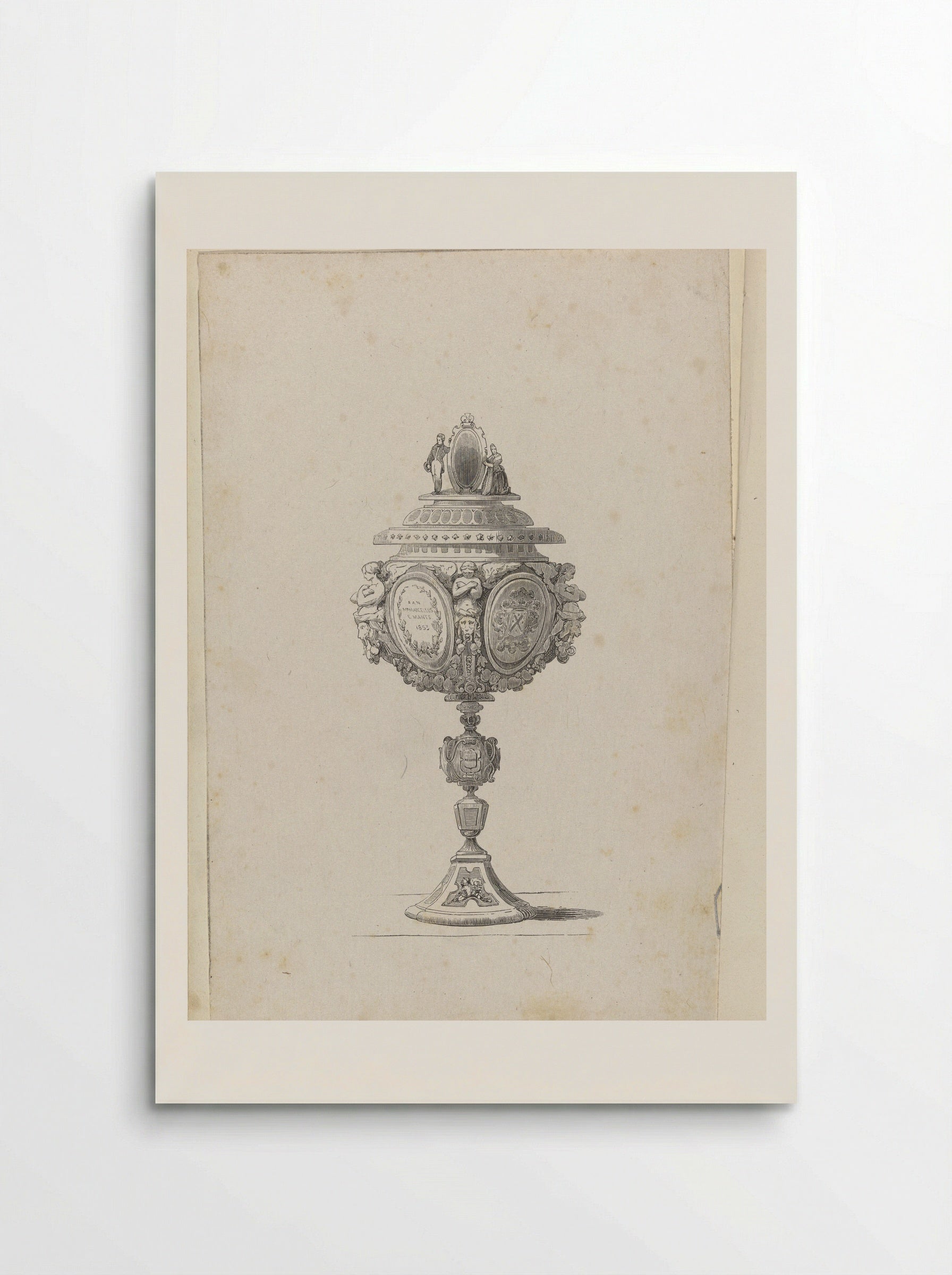 Gedachtenisbeker ter ere van het 50-jarig jubileum van Marcellus Emants - Isaac Weissenbruch - Poster