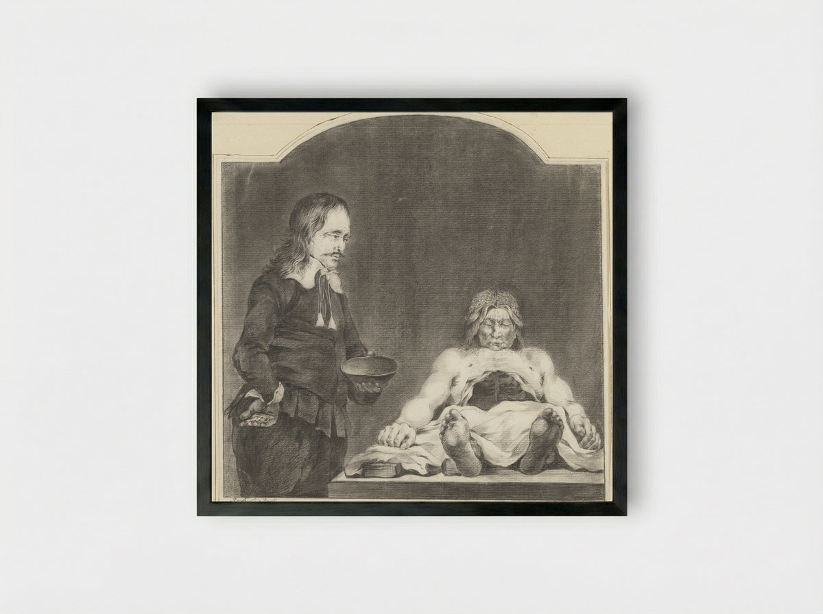 Gedeelte van de Anatomische les van Dr. Deyman - J. Dillhoff - Framed Print Black