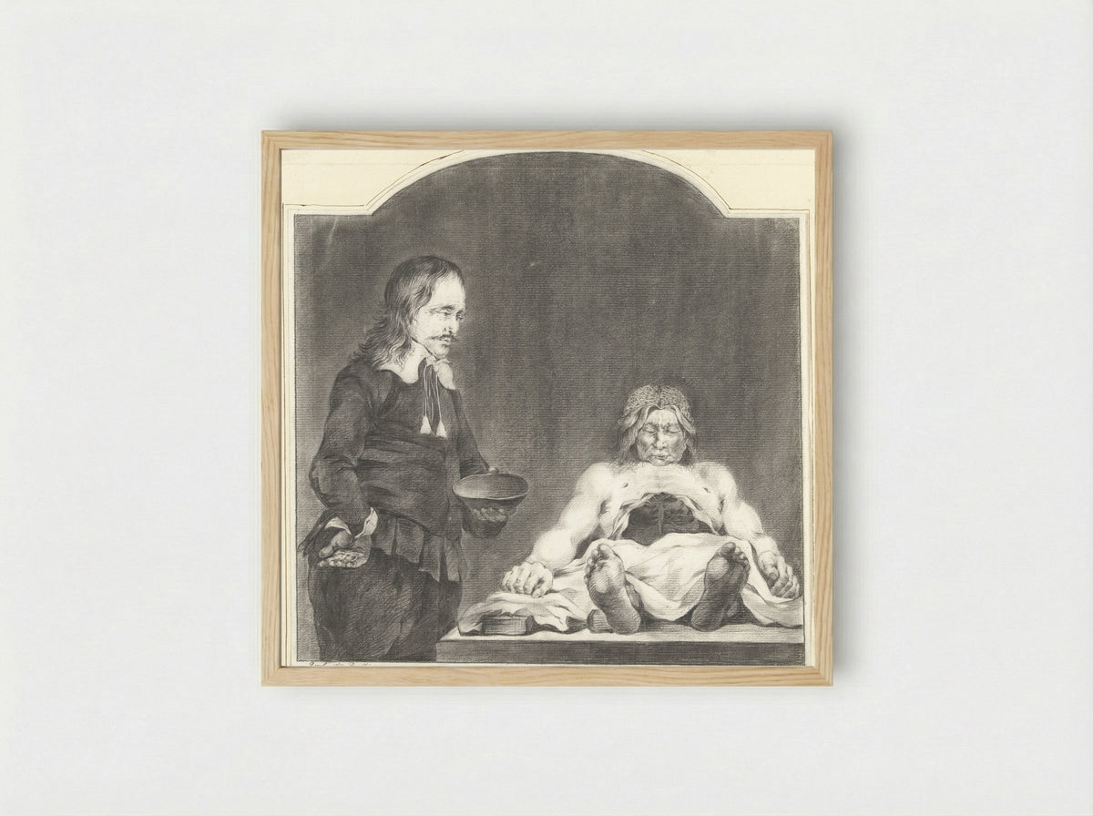 Gedeelte van de Anatomische les van Dr. Deyman - J. Dillhoff - Framed Print Wood