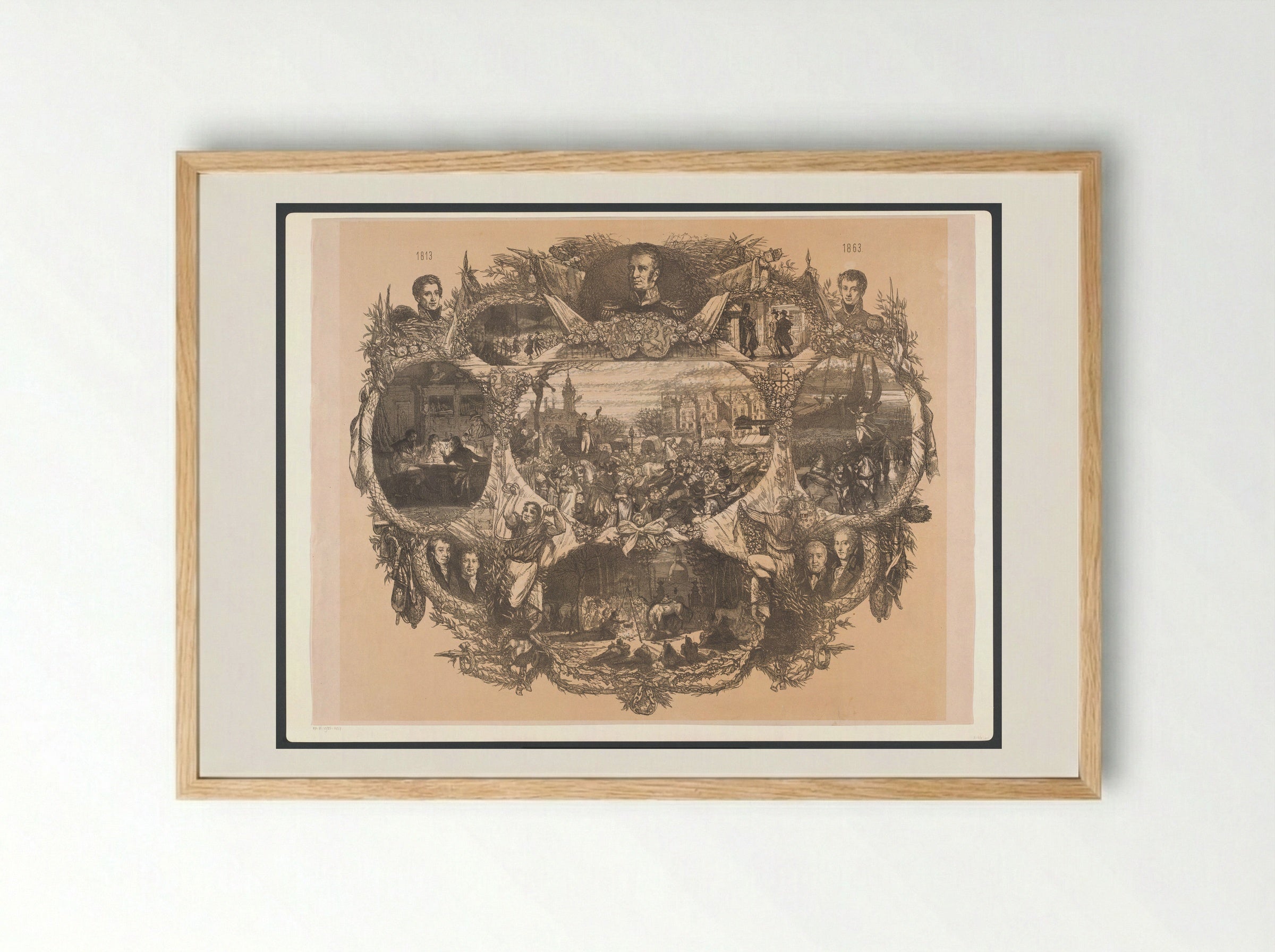 Gedenkplaat bij de novemberfeesten in 1863 - August Allebé - Framed Print Wood