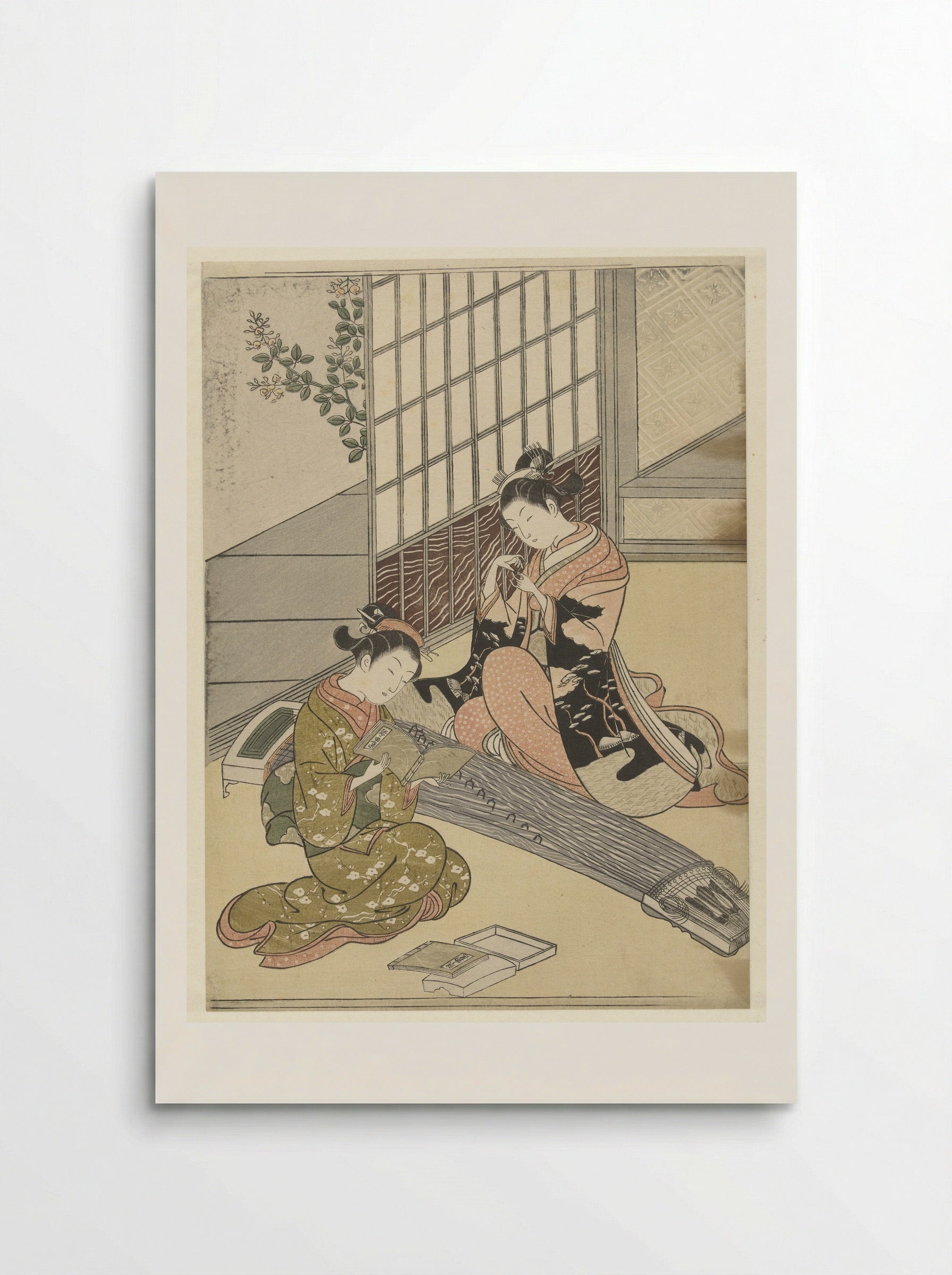 Geese Descending at the Koto Bridge - Suzuki Harunobu - Poster