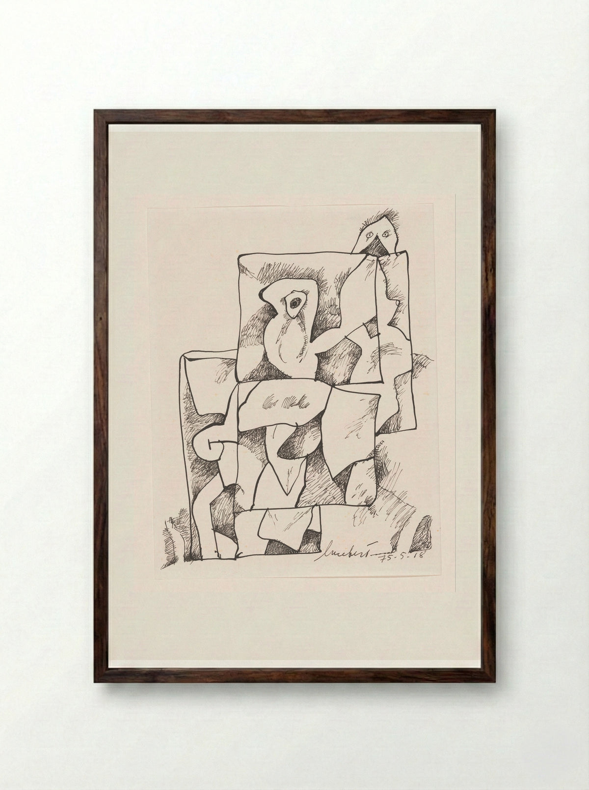 Gefragmenteerd wezen - Lucebert - Framed Print Dark Wood