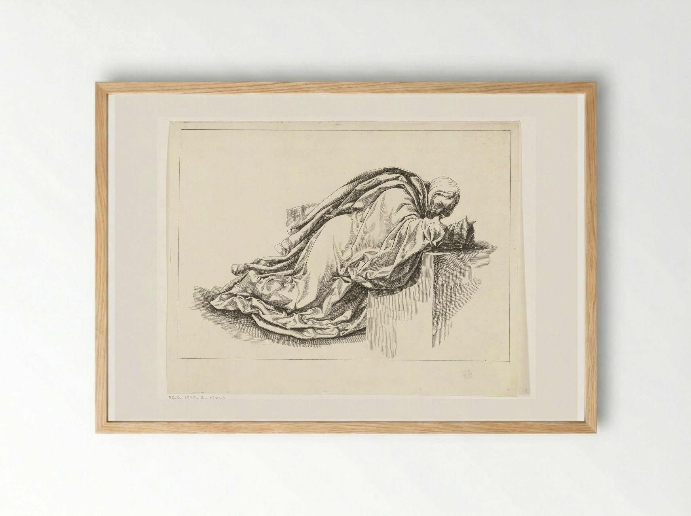 Geknielde figuur - Joannes Bemme - Framed Print Wood