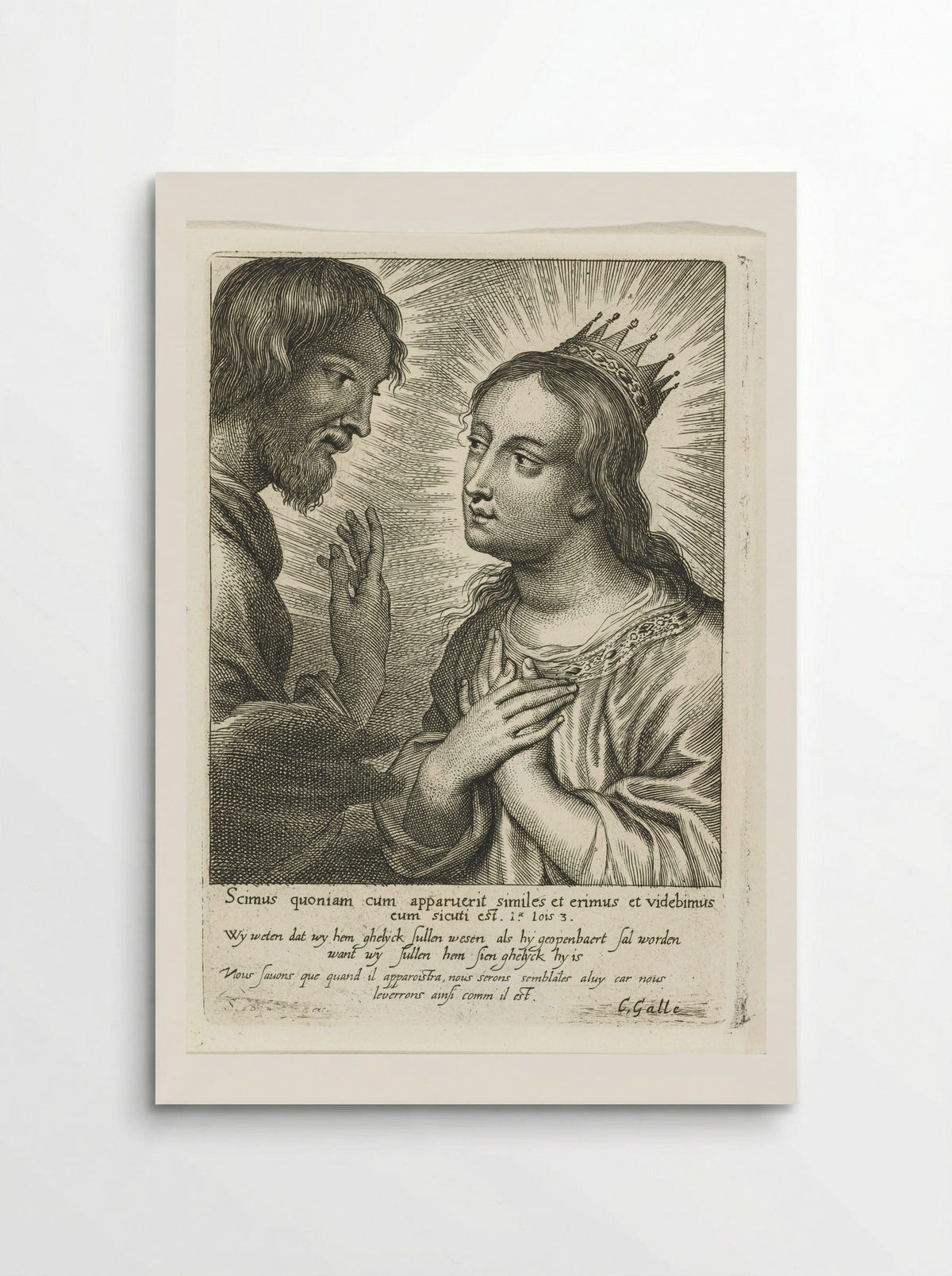 Gekroonde Maria en Christus - Schelte Adamsz. Bolswert - Poster
