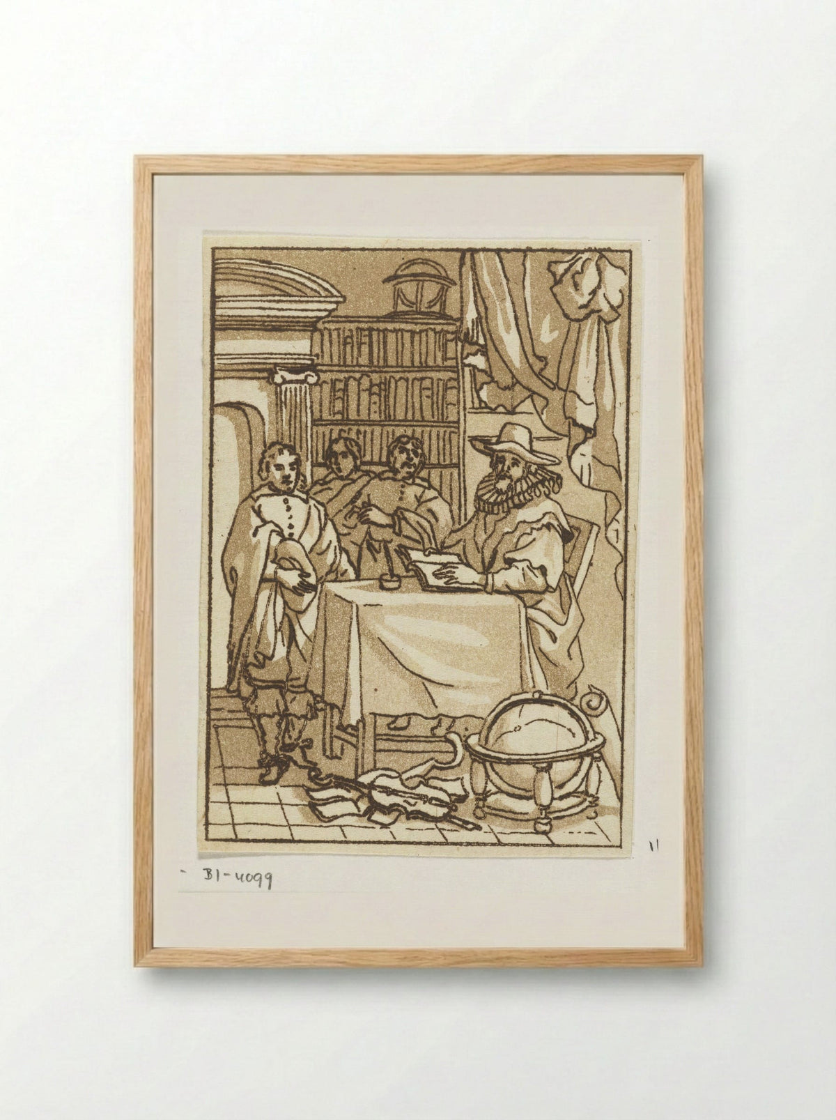 Geleerde in studeervertrek (Scholar in a Study) - Anthonie van den Bos - Framed Print Wood