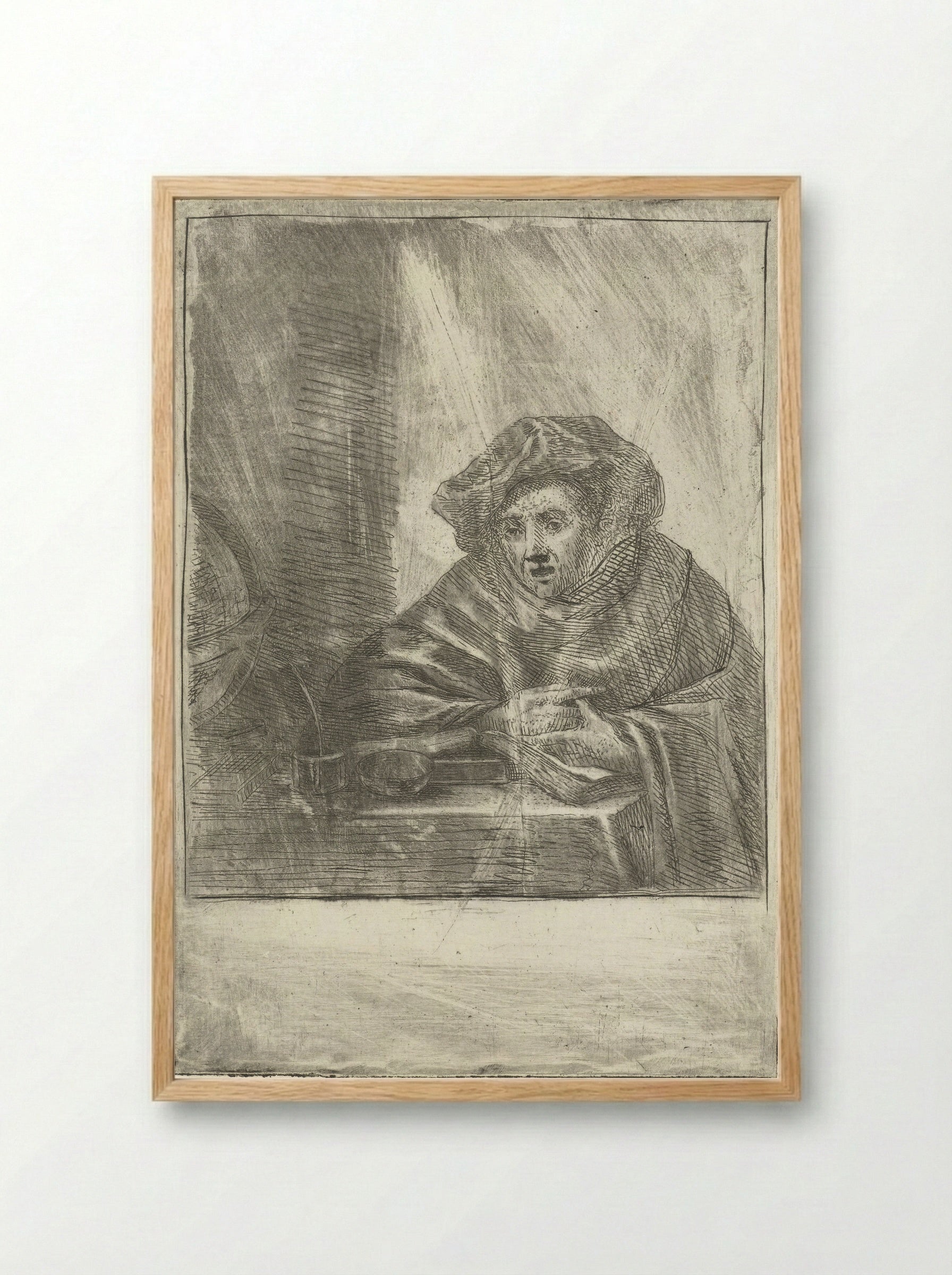 Geleerde in zijn werkkamer - Louis Bernard Coclers - Framed Print Wood