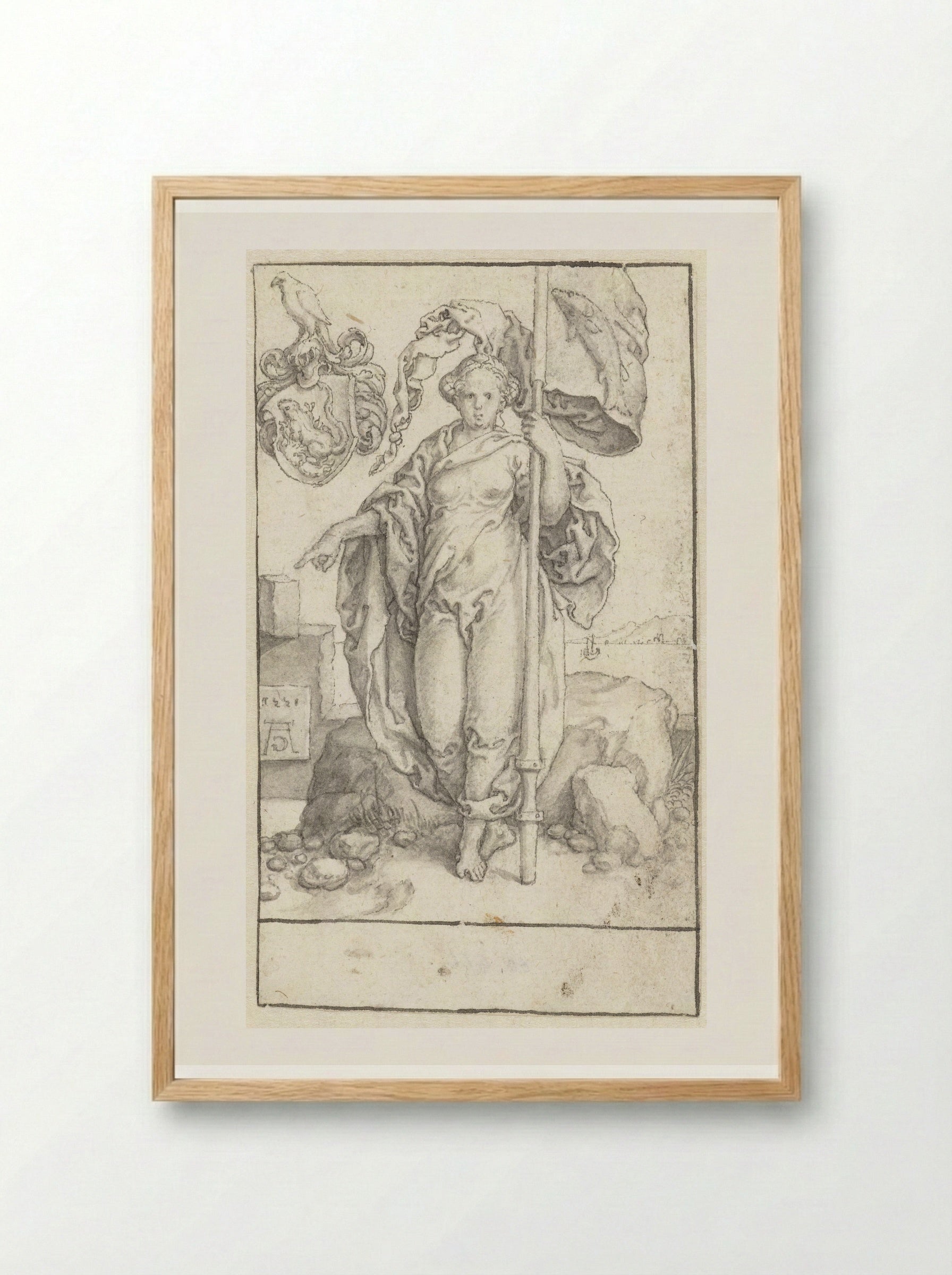 Gematigdheid (Temperantia) - Heinrich Aldegrever - Framed Print Wood