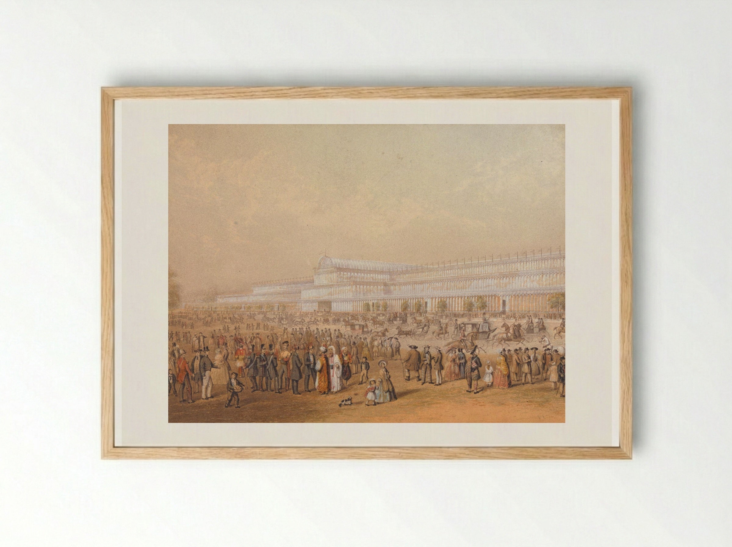 Gems of the Crystal Palace, Sydenham. No. 1, the Exterior - George Baxter - Framed Print Wood