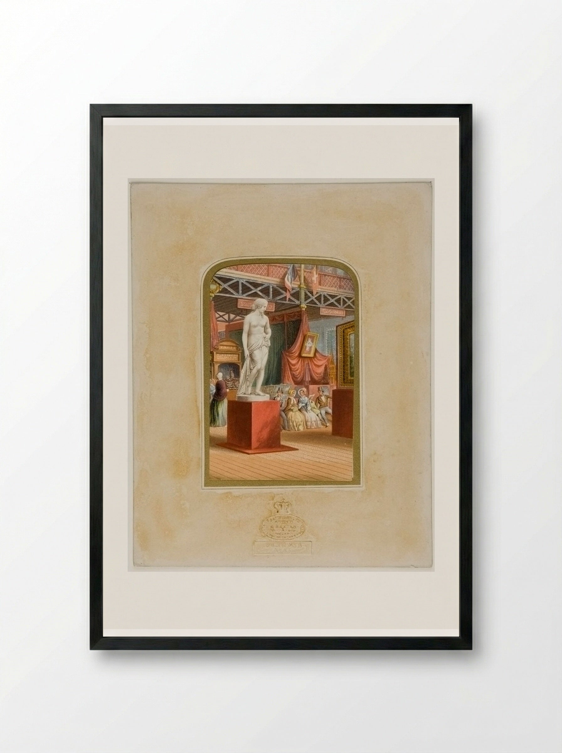 Gems of the Great Exhibition: A Nymph, by Wyatt - George Baxter - Framed Print Black