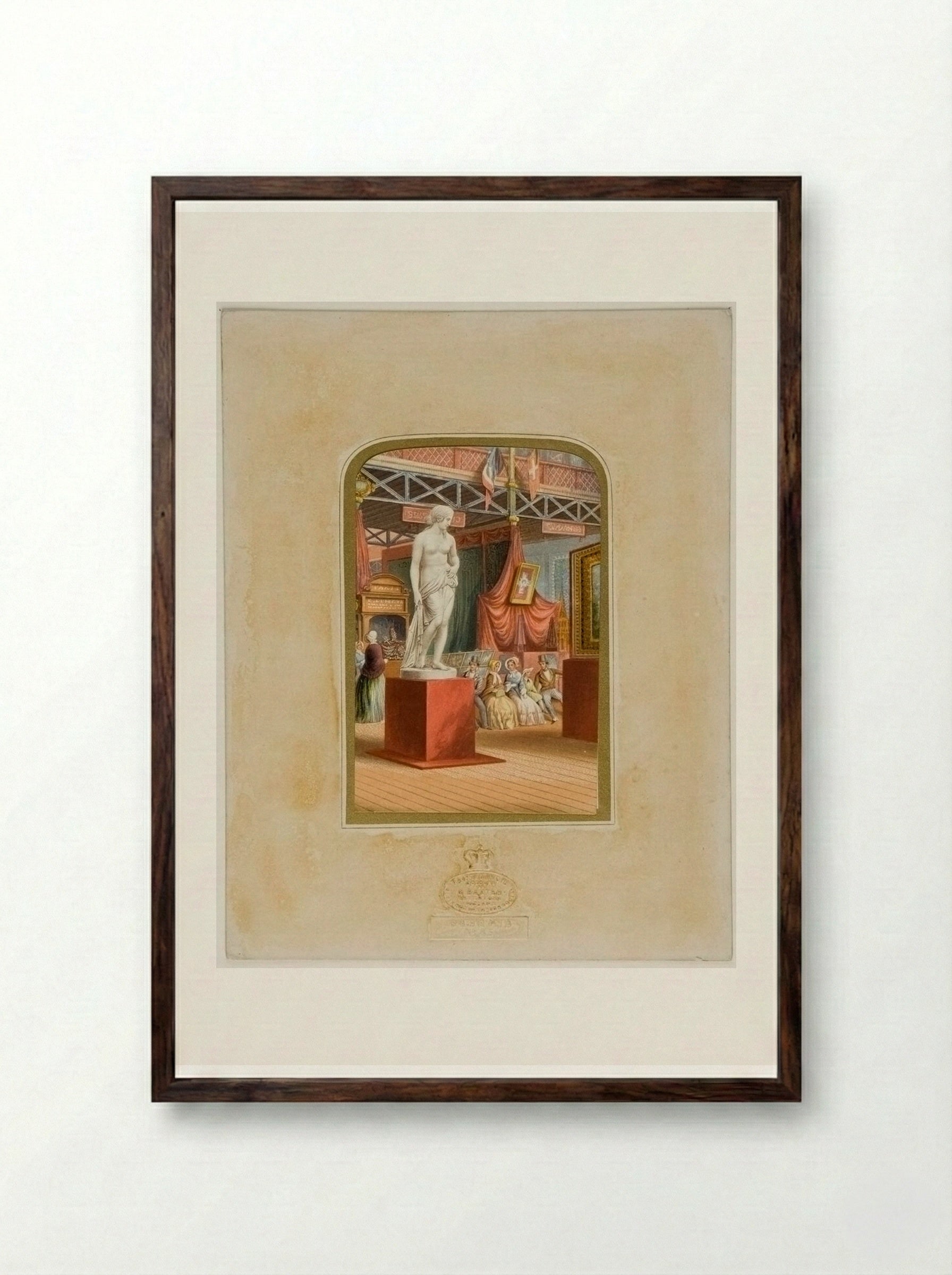 Gems of the Great Exhibition: A Nymph, by Wyatt - George Baxter - Framed Print Dark Wood