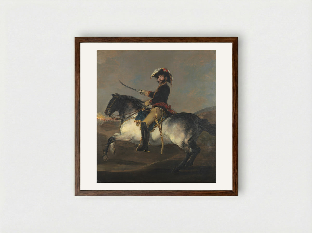 General José de Palafox y Melci - Francisco Goya - Framed Print Dark Wood