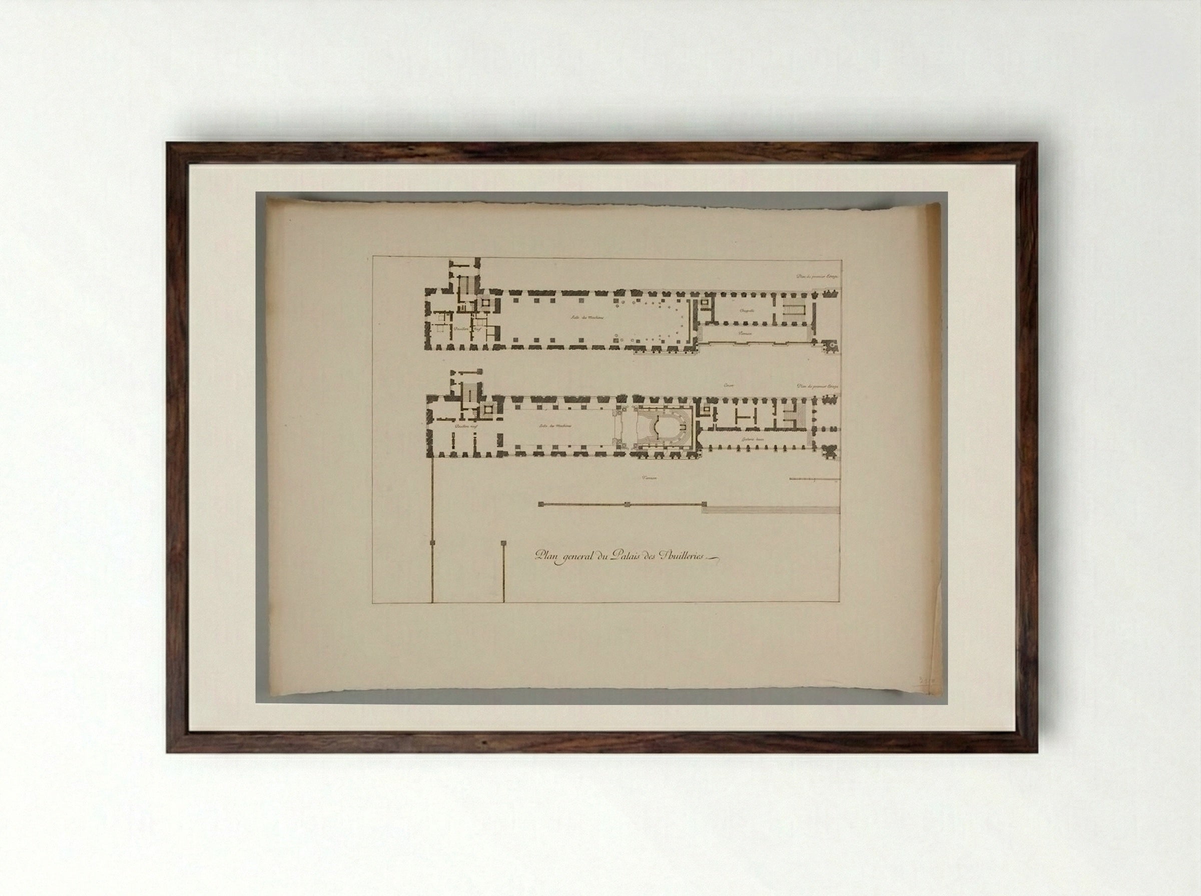 General Plan of the Palace of the Tuileries - Israël Silvestre - Framed Print Dark Wood