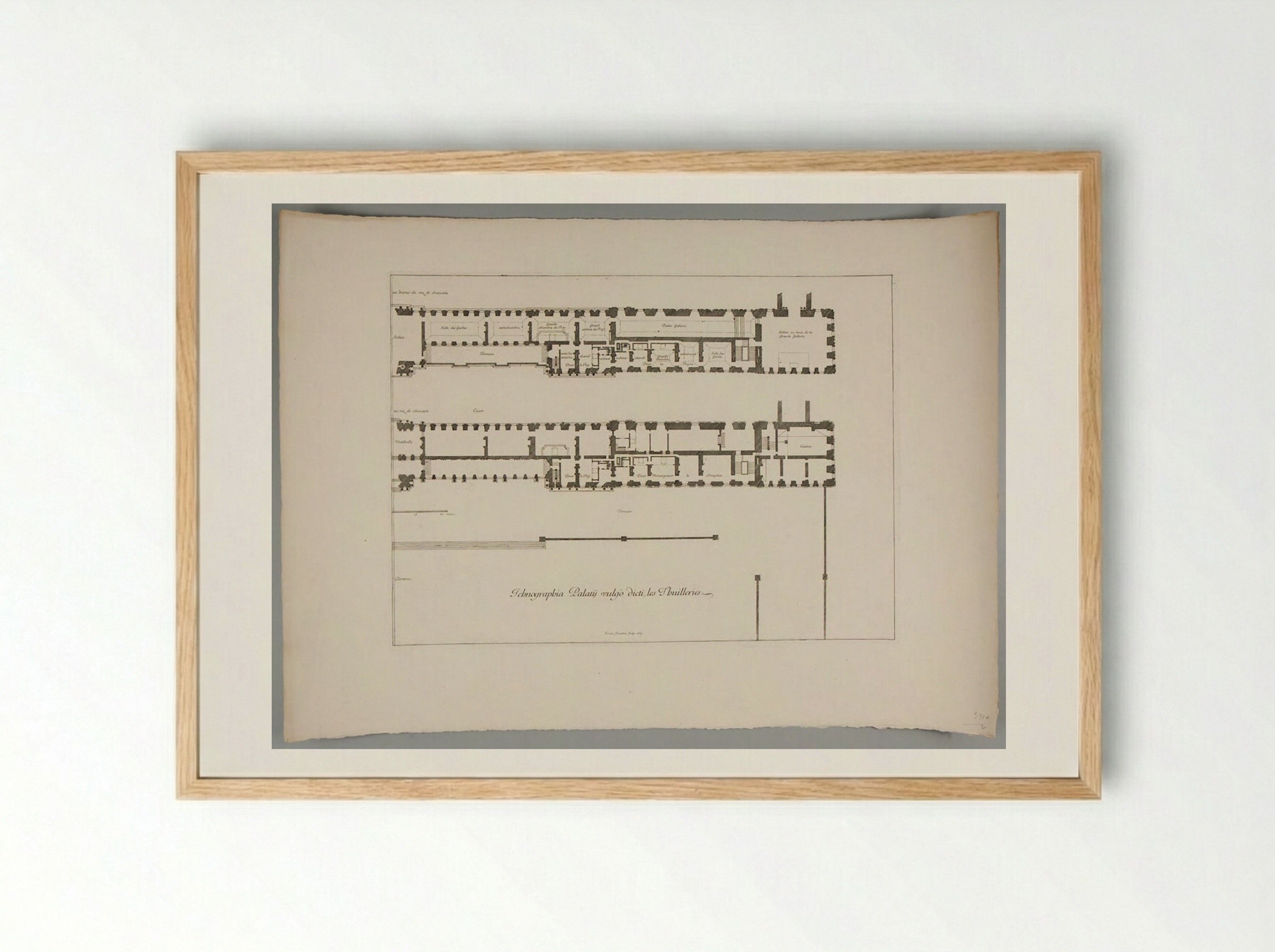 General Plan of the Palace of the Tuileries - Israël Silvestre - Framed Print Wood