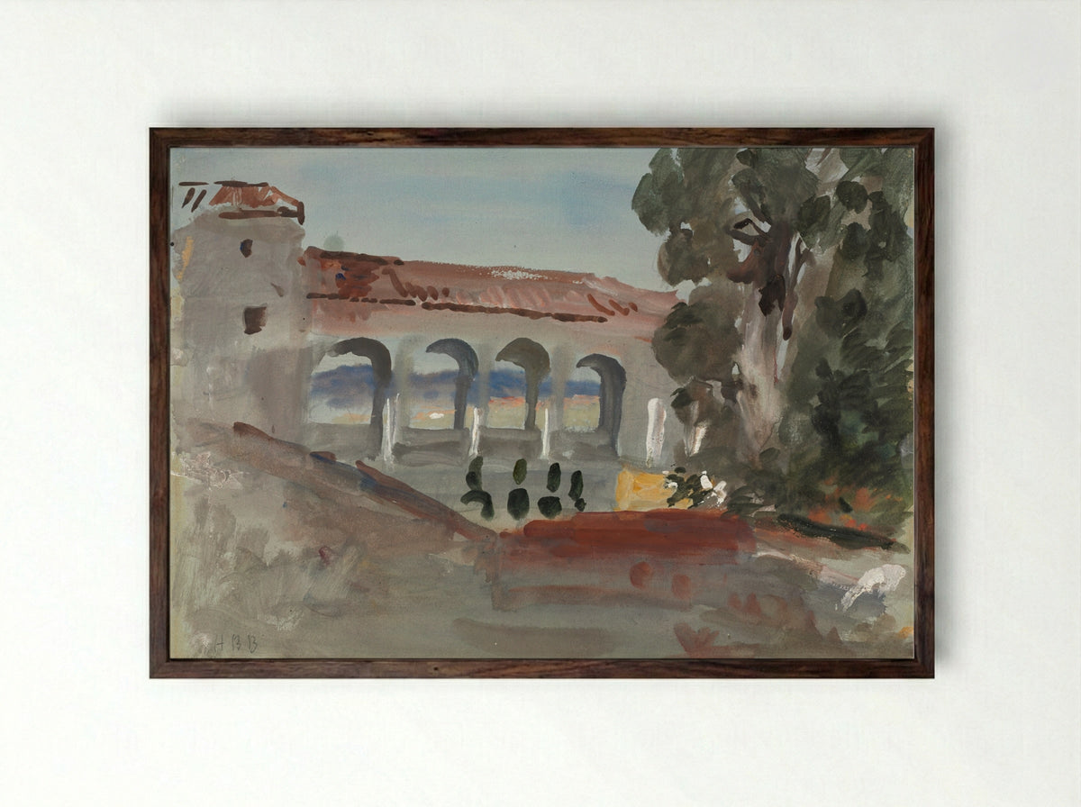 Generalife, Granada - Hercules Brabazon Brabazon - Framed Print Dark Wood