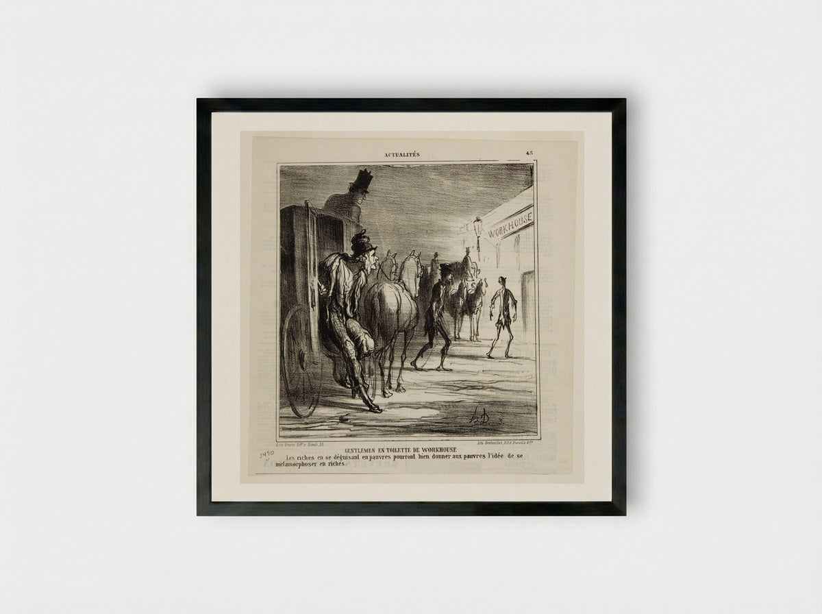 Gentlemen Dressed for the Workhouse - Honoré-Victorin Daumier - Framed Print Black