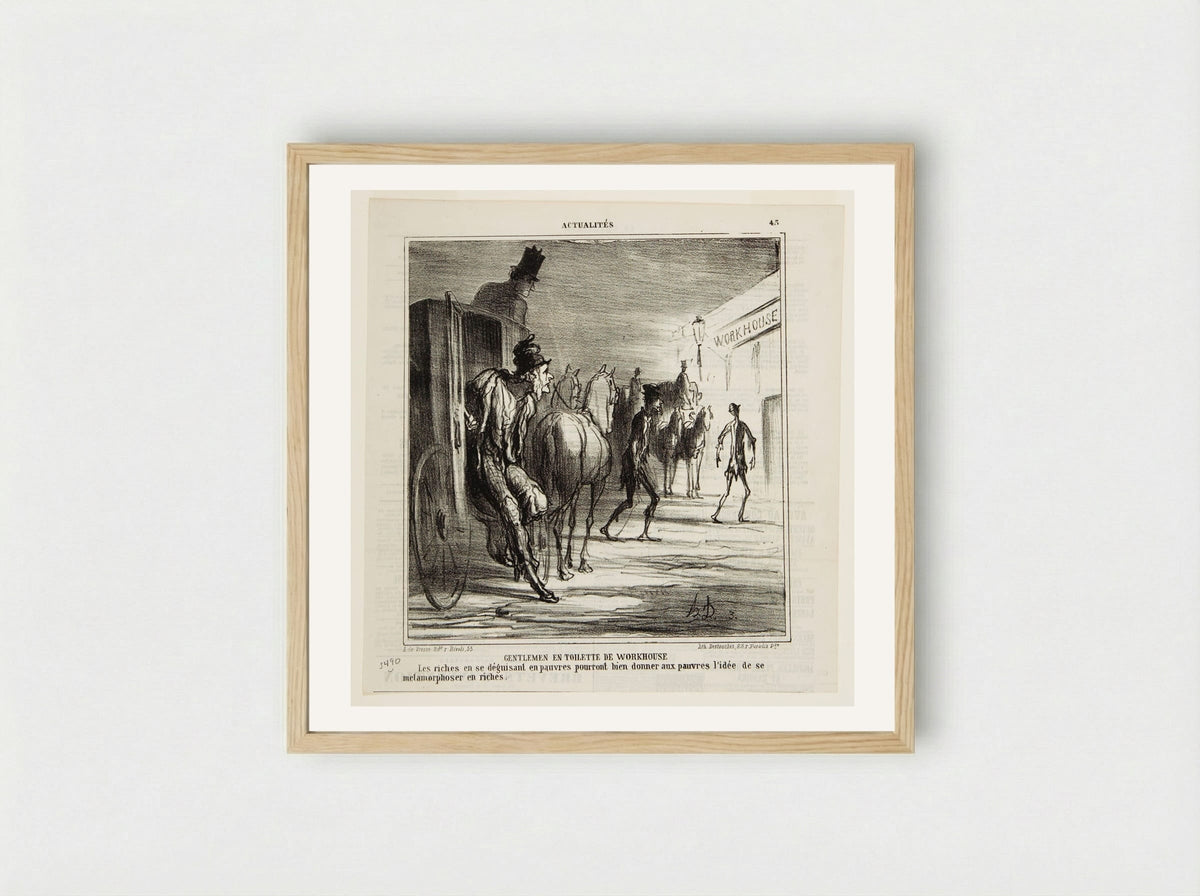 Gentlemen Dressed for the Workhouse - Honoré-Victorin Daumier - Framed Print Wood