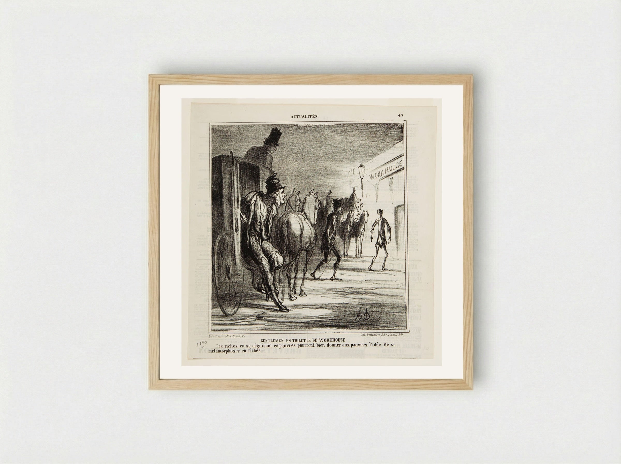 Gentlemen Dressed for the Workhouse - Honoré-Victorin Daumier - Framed Print Wood