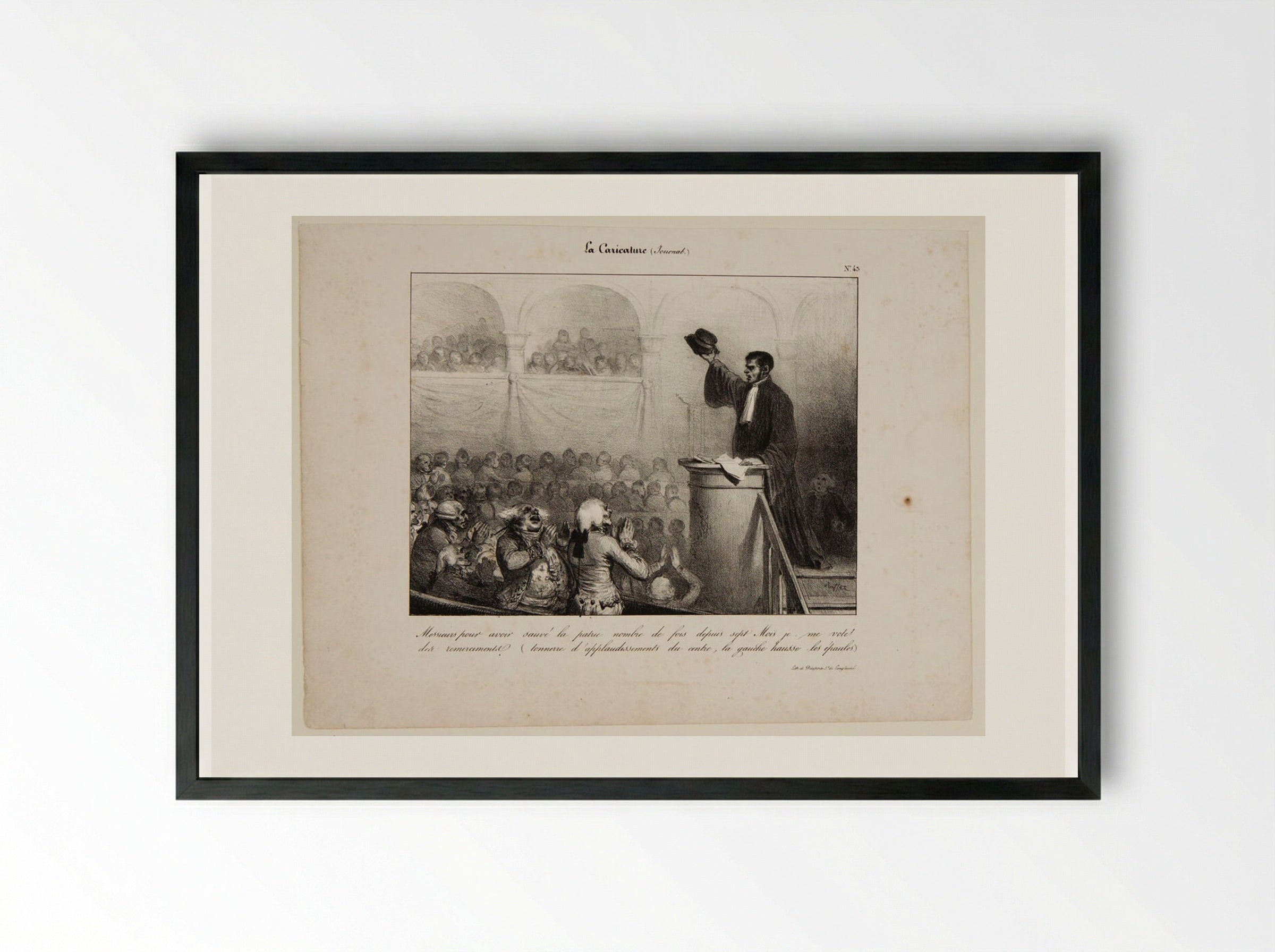 Gentlemen, for having saved the fatherland... - Denis-Auguste-Marie Raffet - Framed Print Black