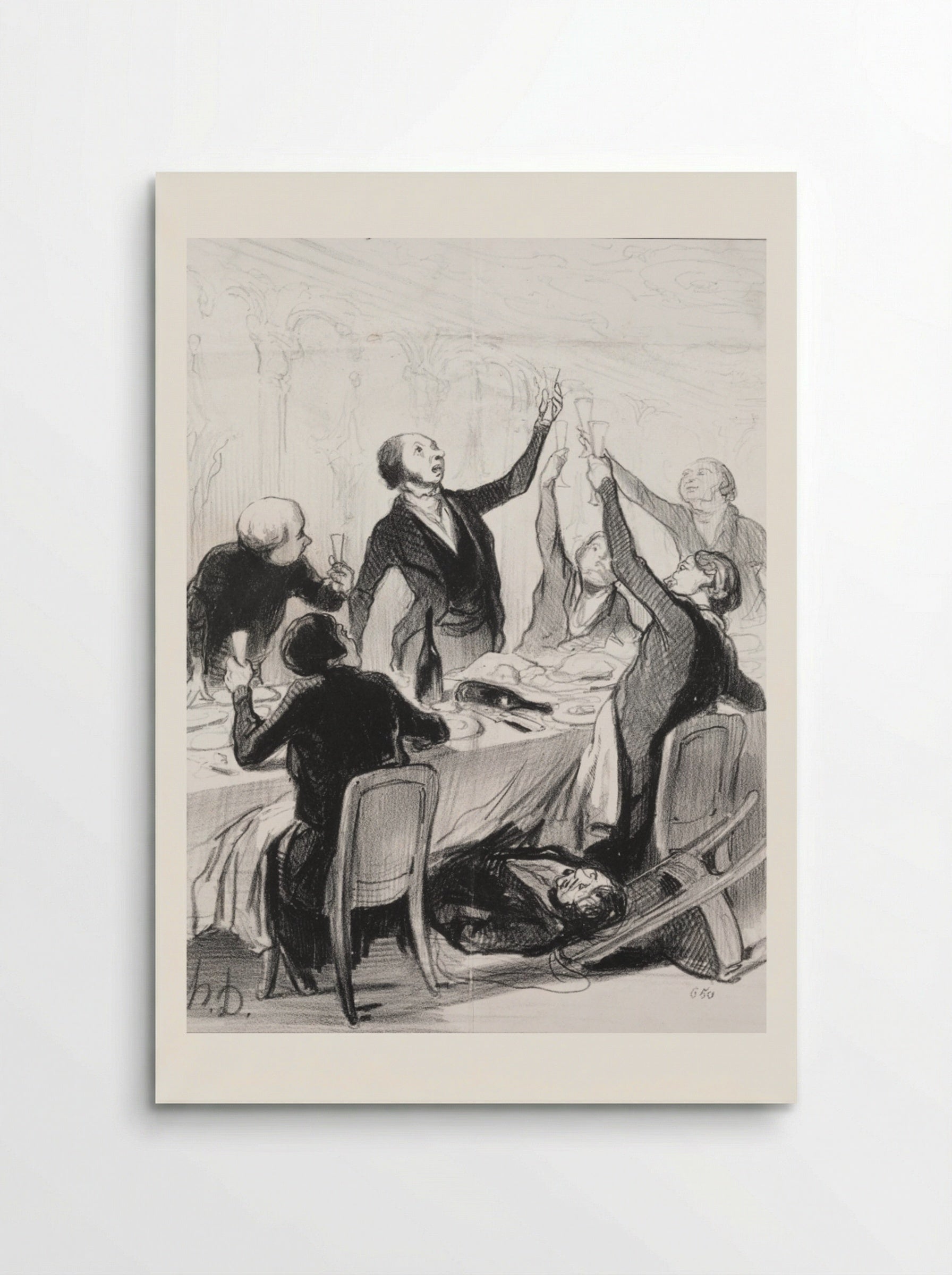 Gentlemen.... here goes a 43rd toast.... to the Temperance Society - Honoré Daumier - Poster