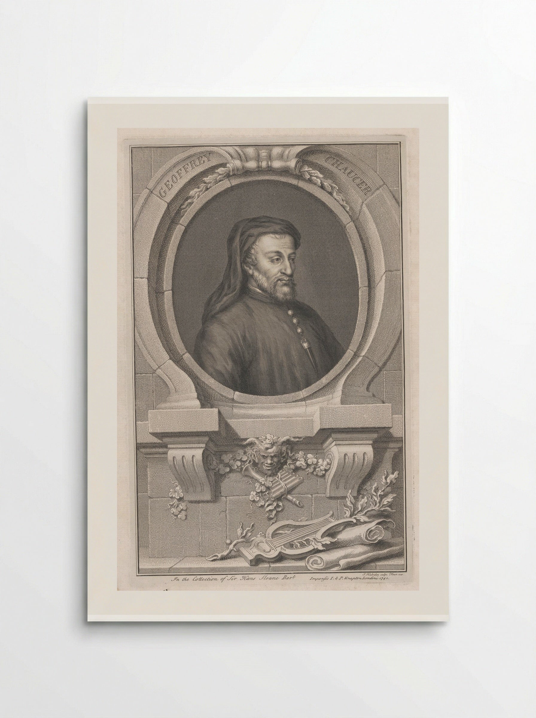 Geoffrey Chaucer - Jacobus Houbraken - Poster