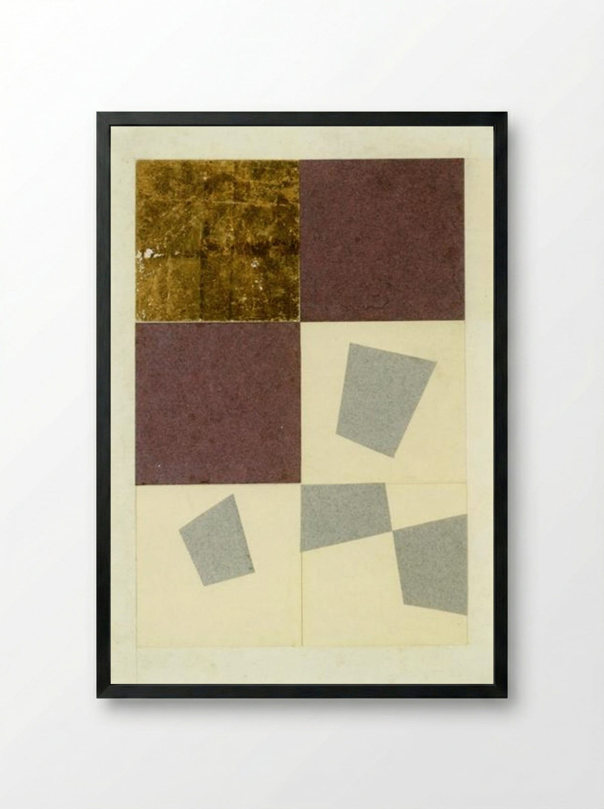 Geometric Collage - Jean Arp - Framed Print Black