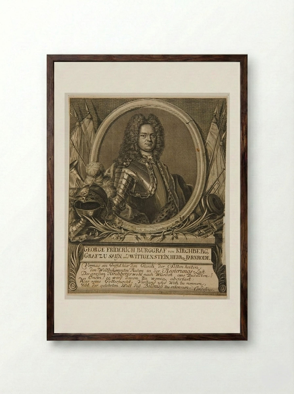Georg Friderich, Burggraf von Kirchberg - Christian Fritzsch - Framed Print Dark Wood