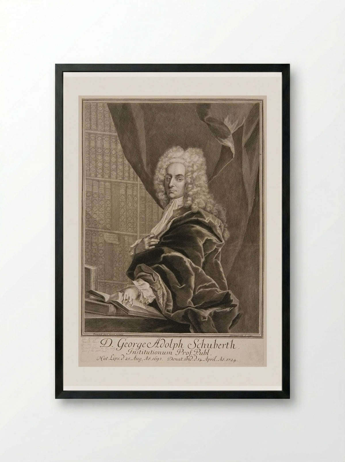 George Adolph Schuberth - Johann Martin Bernigeroth - Framed Print Black