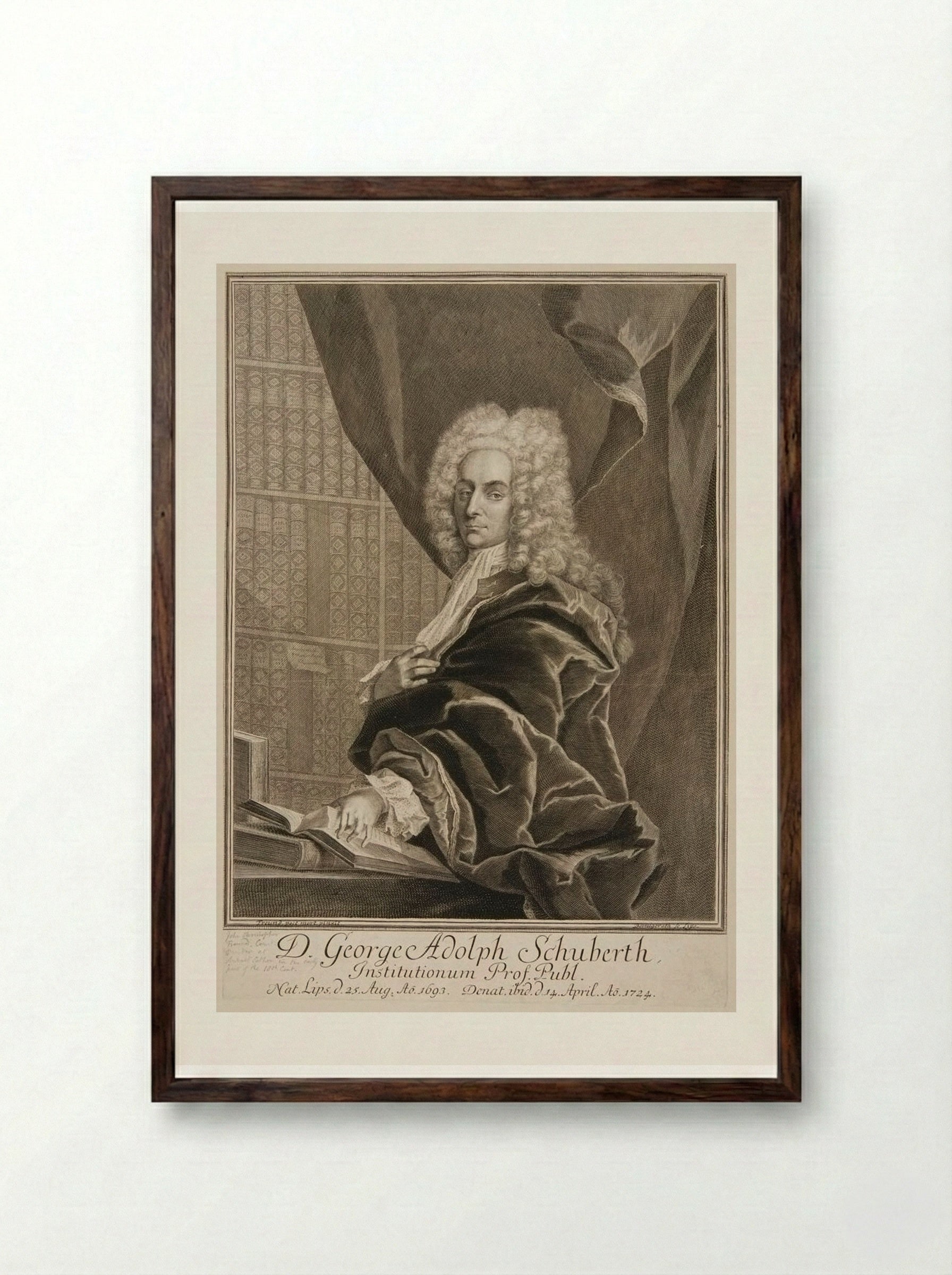 George Adolph Schuberth - Johann Martin Bernigeroth - Framed Print Dark Wood