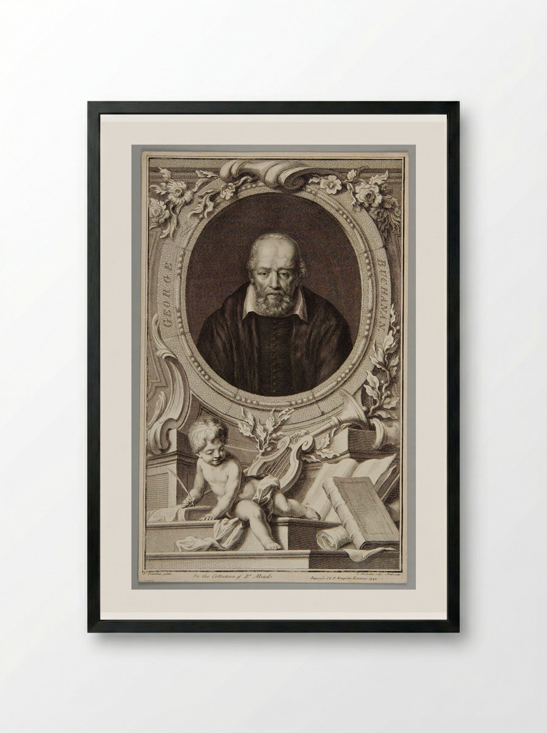 George Buchanan - Jacobus Houbraken - Framed Print Black