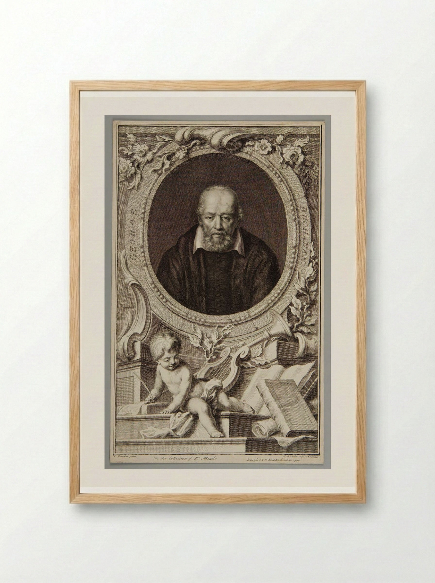 George Buchanan - Jacobus Houbraken - Framed Print Wood