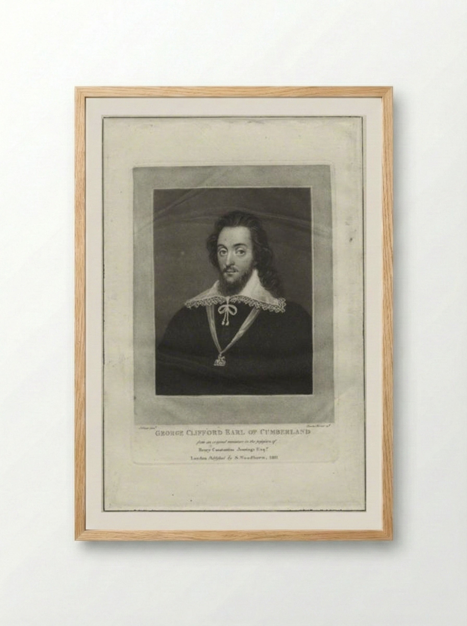 George Clifford, 3rd Earl of Cumberland - Charles Turner - Framed Print Wood