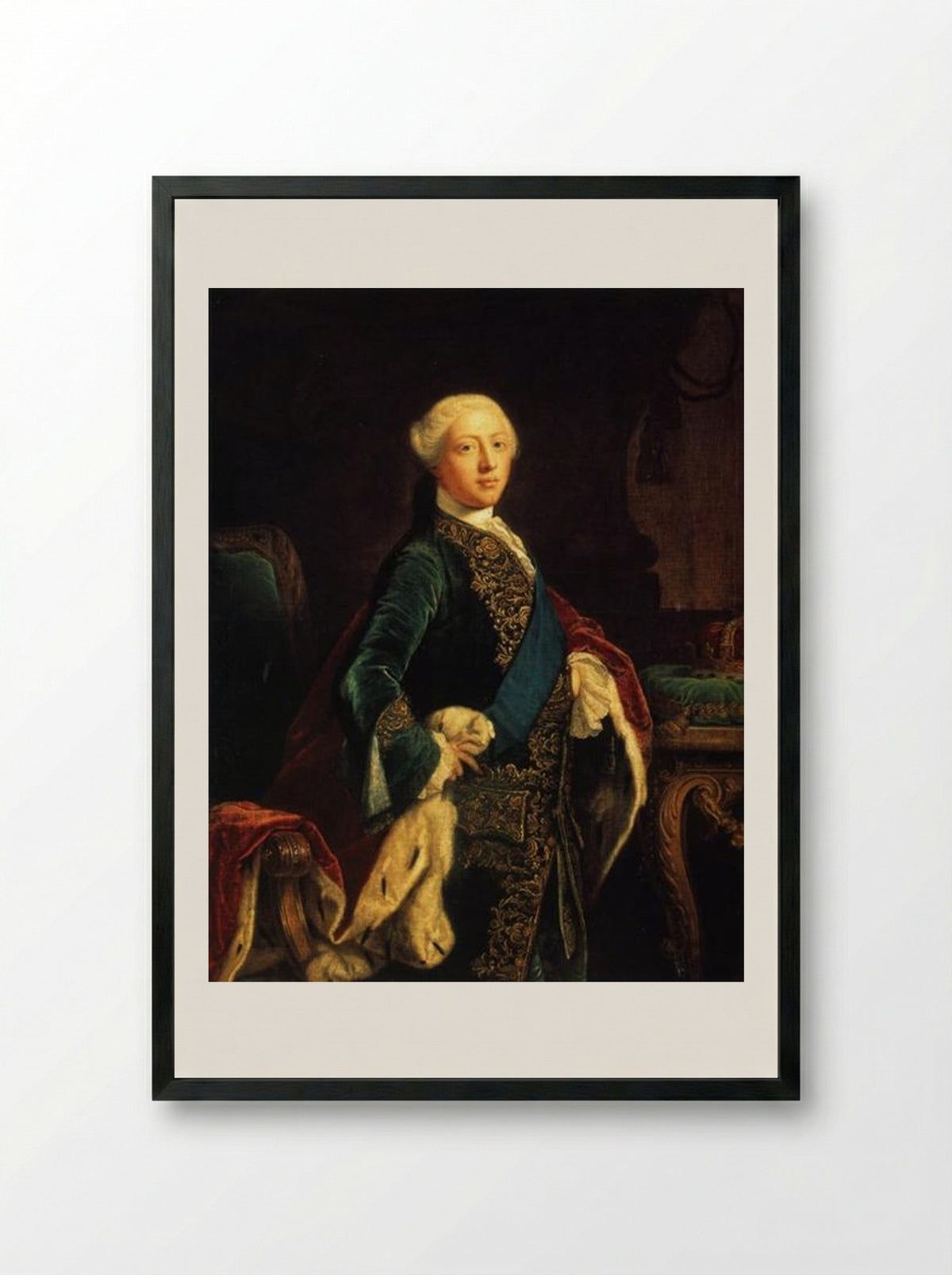 George III - Sir Joshua Reynolds - Framed Print Black