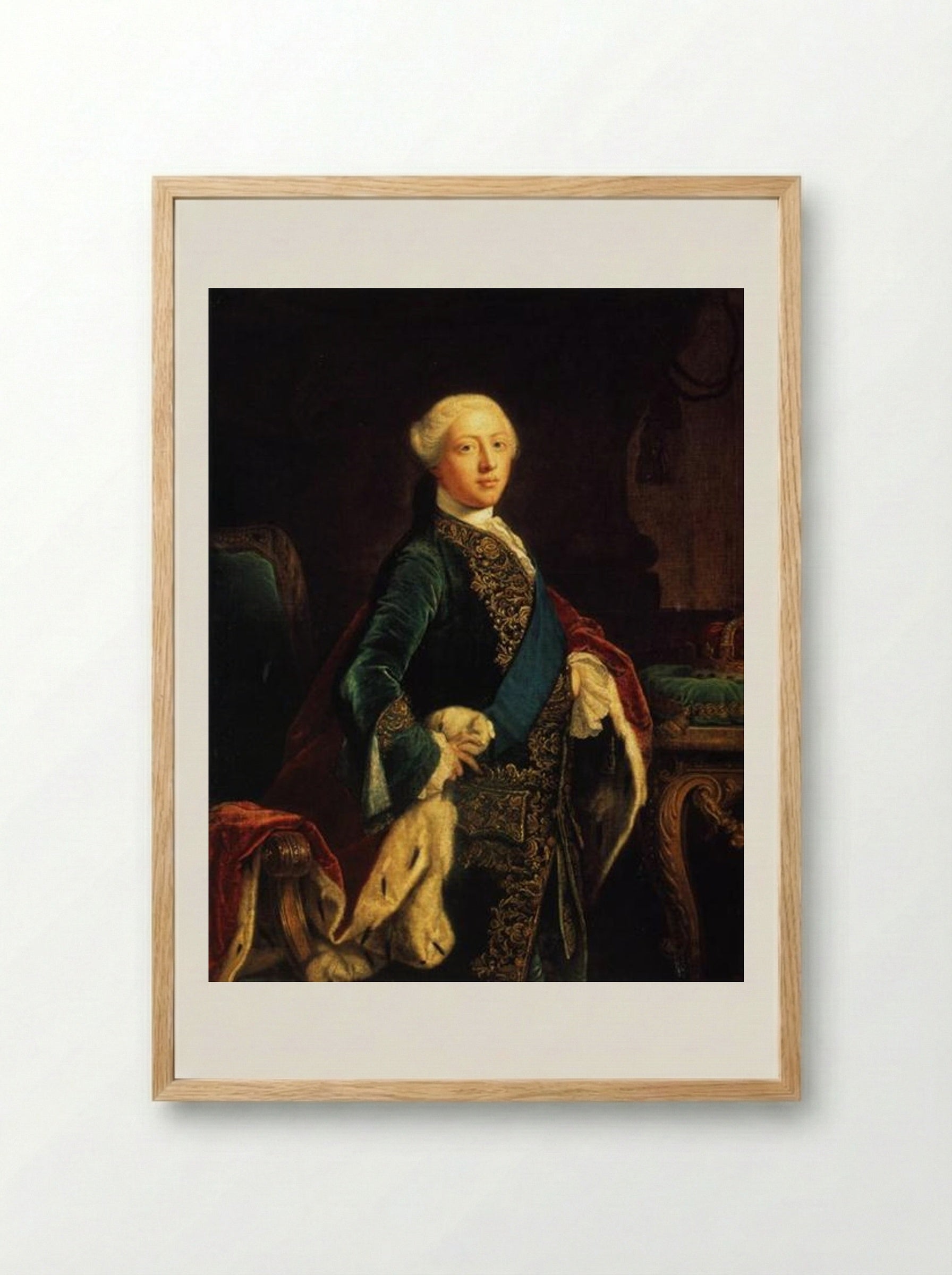 George III - Sir Joshua Reynolds - Framed Print Wood