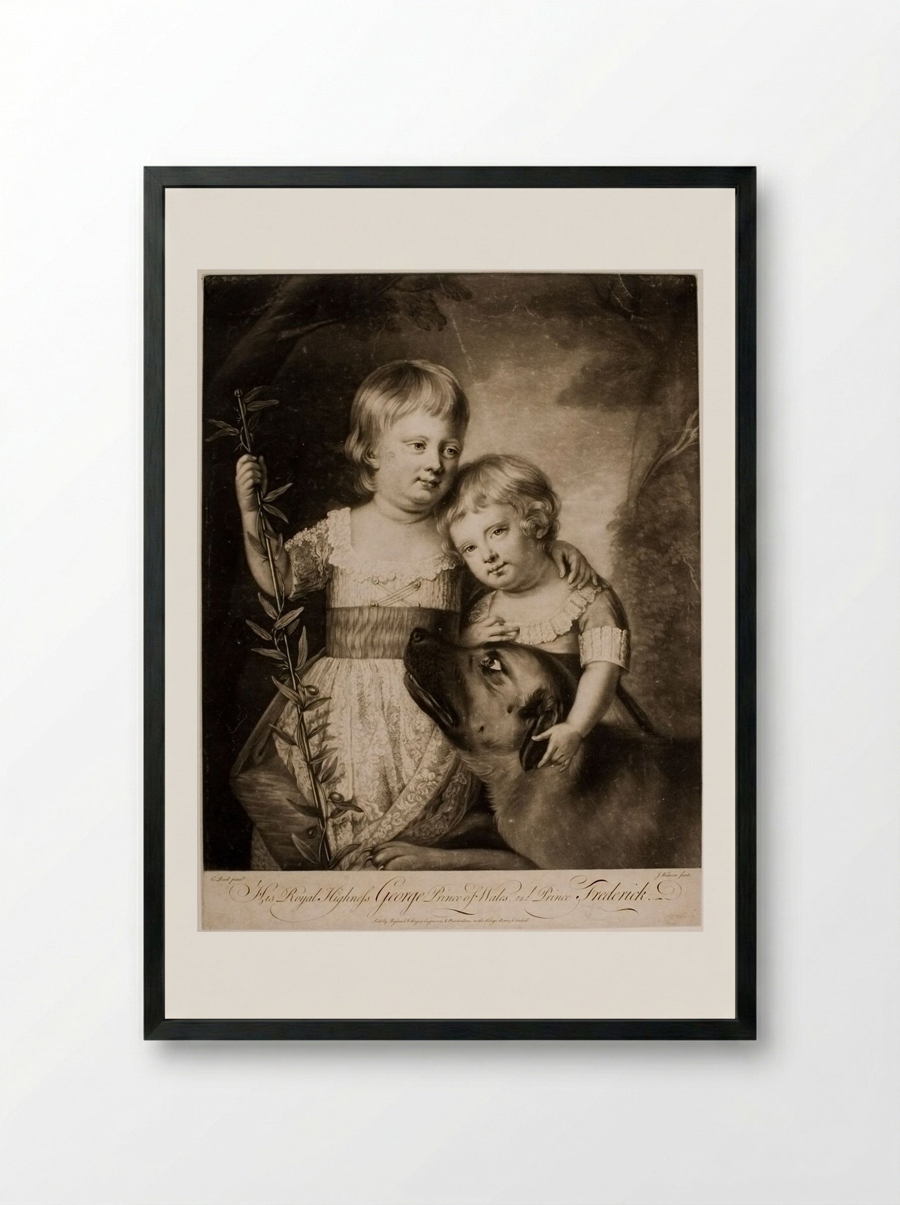 George, Prince of Wales, and Prince Frederick - James Watson - Framed Print Black