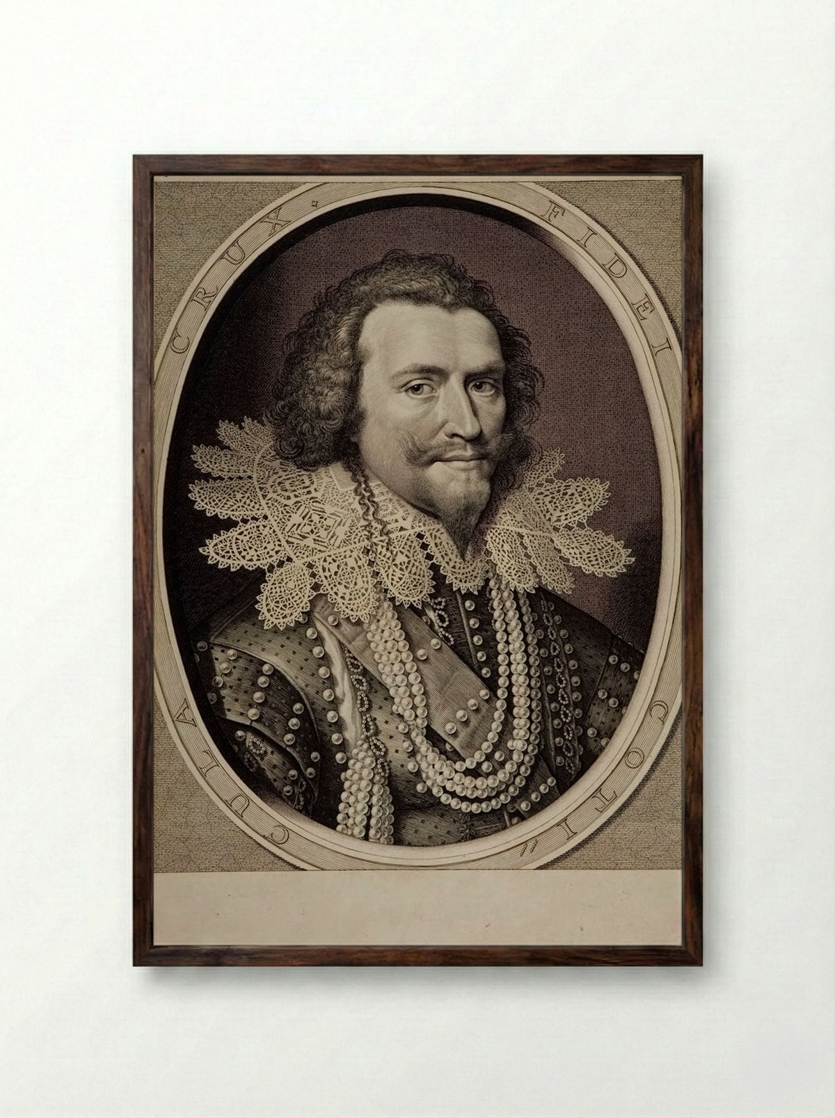 George Villiers, 1st Duke of Buckingham - Willem Jacobszoon Delff - Framed Print Dark Wood
