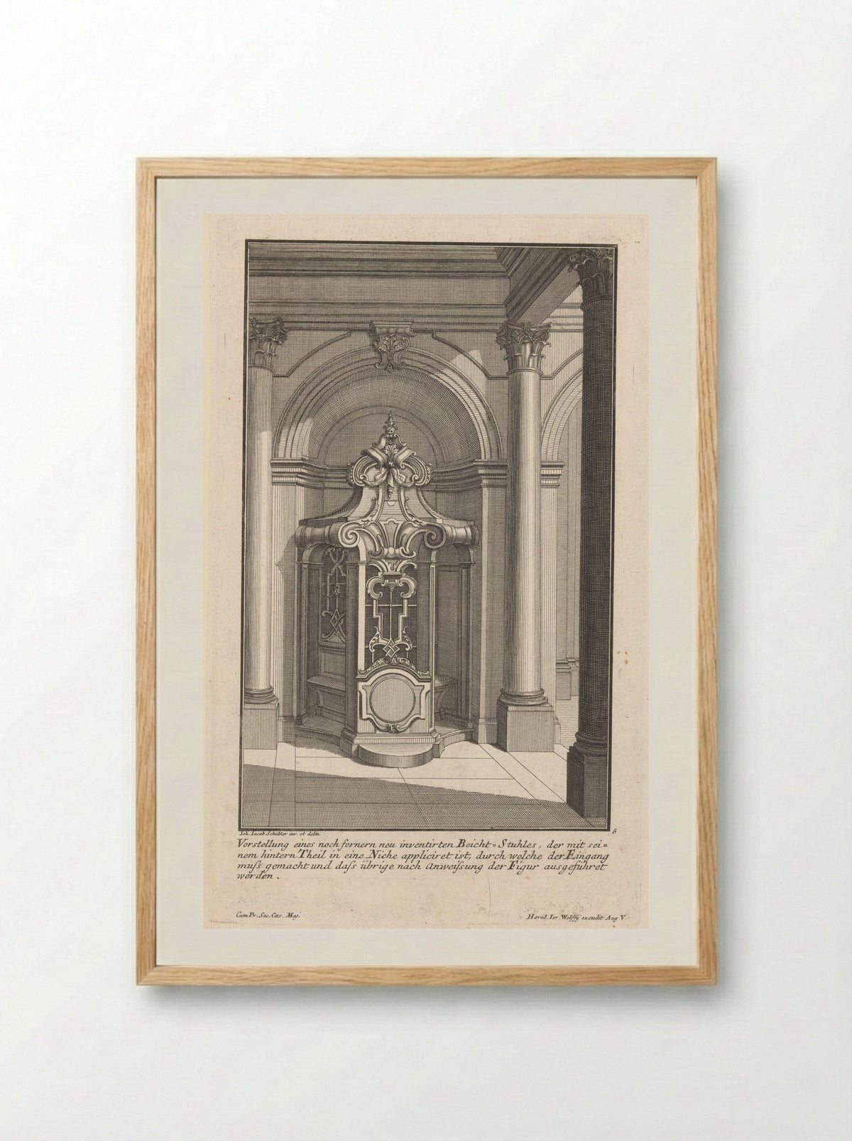 Geornamenteerde biechtstoel - Georg Lichtensteger - Framed Print Wood