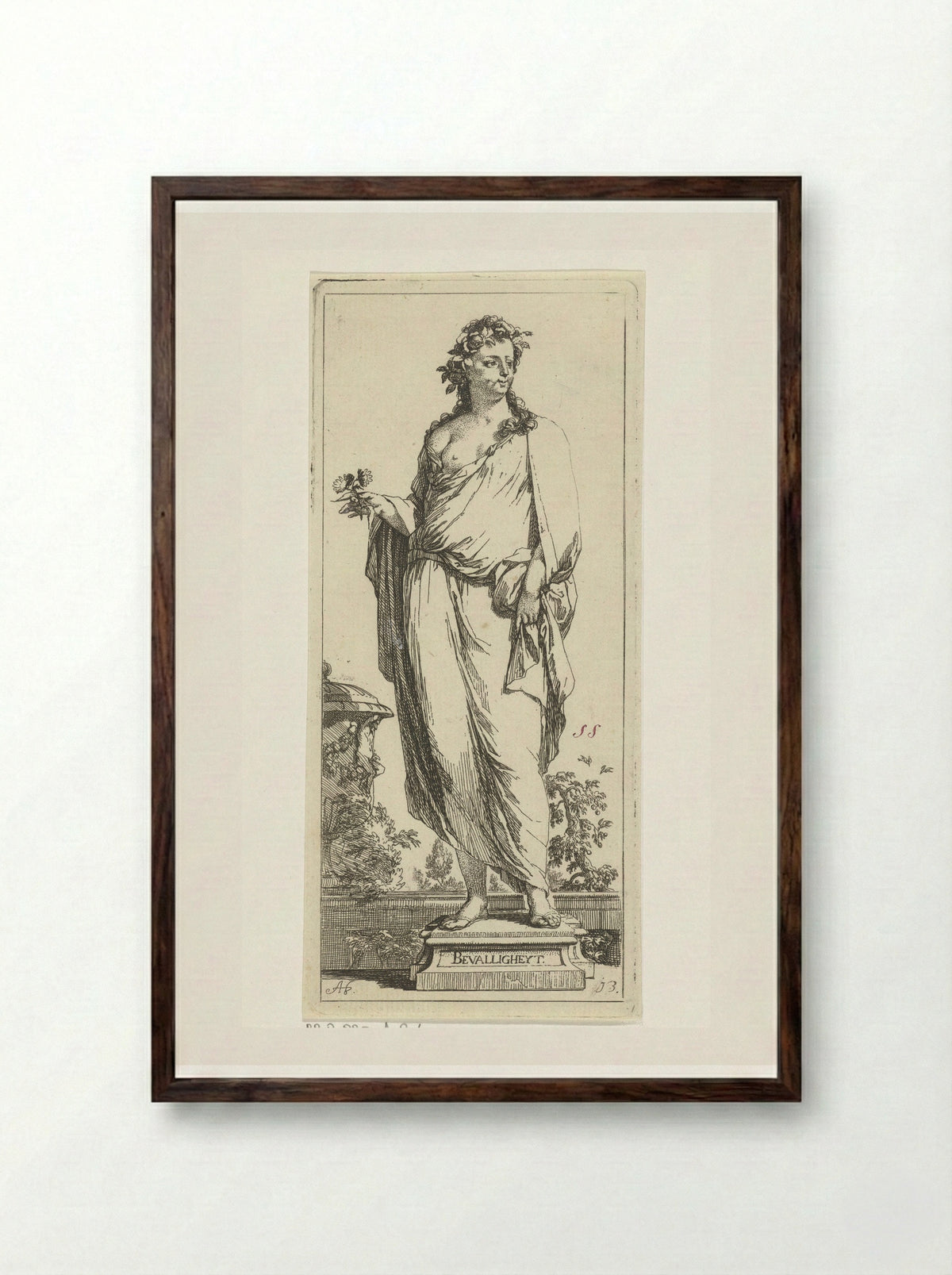 Gepersonifieerde Bevalligheid - Leonard Schenk - Framed Print Dark Wood