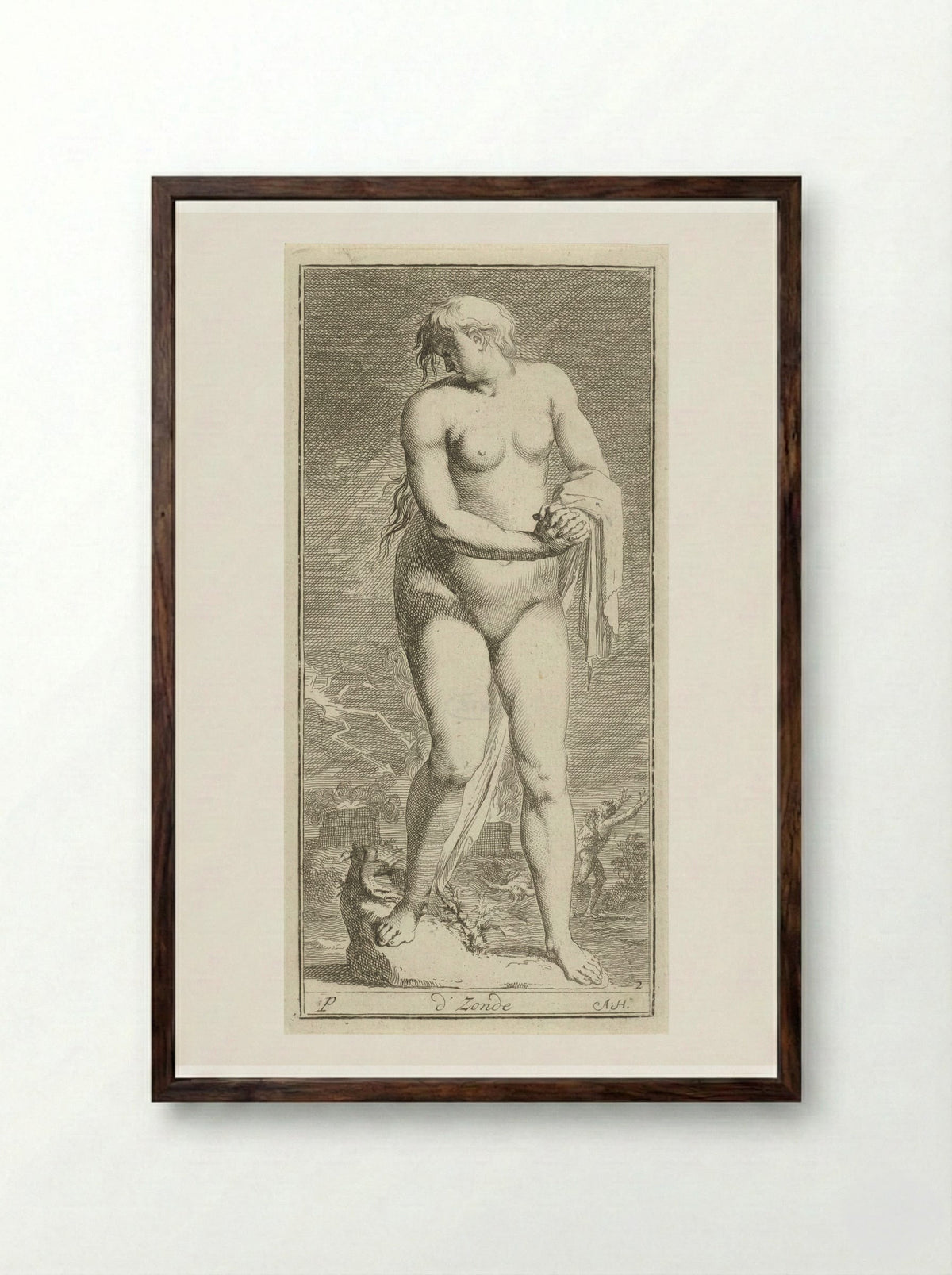 Gepersonifieerde Zonde - Leonard Schenk - Framed Print Dark Wood