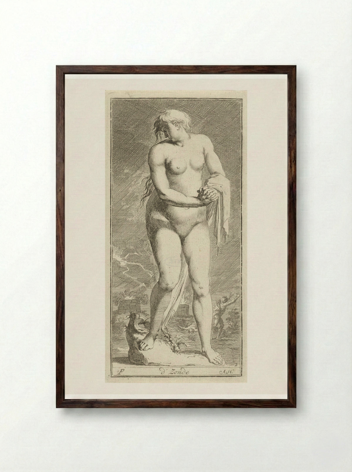 Gepersonifieerde Zonde - Leonard Schenk - Framed Print Dark Wood