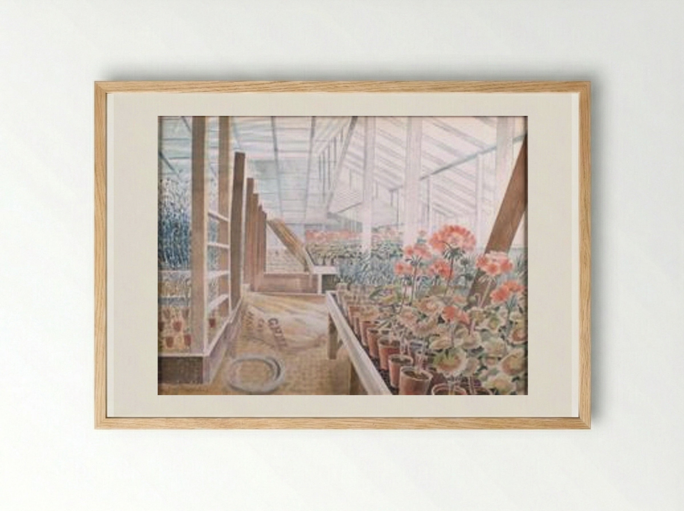 Geraniums and Carnations - Eric Ravilious - Framed Print Wood