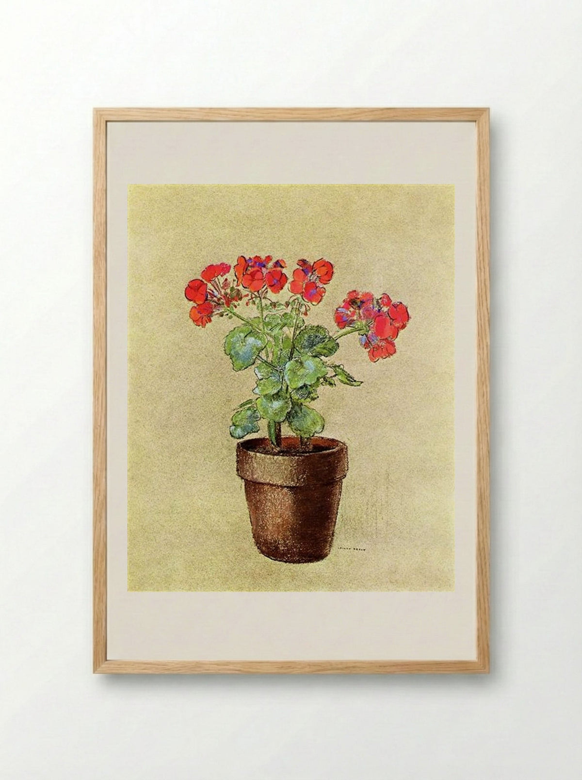 Geraniums - Odilon Redon - Framed Print Wood