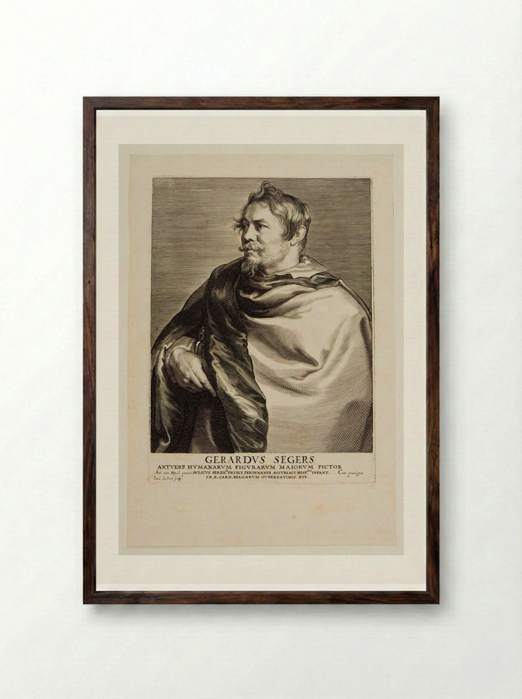 Gerard Seghers - Paulus Pontius - Framed Print Dark Wood