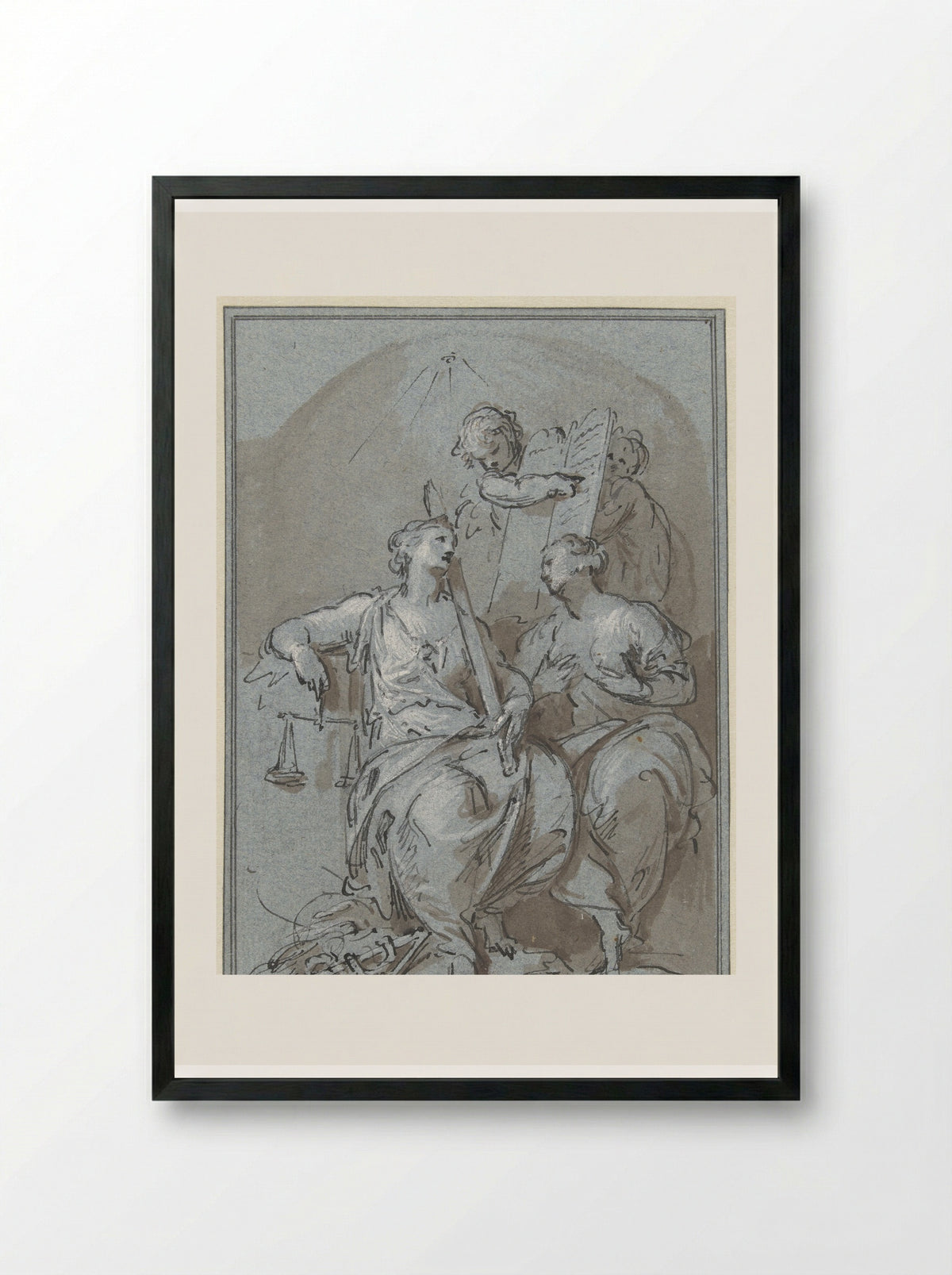 Gerechtigheid en Goedertierendheid - Jacob de Wit - Framed Print Black
