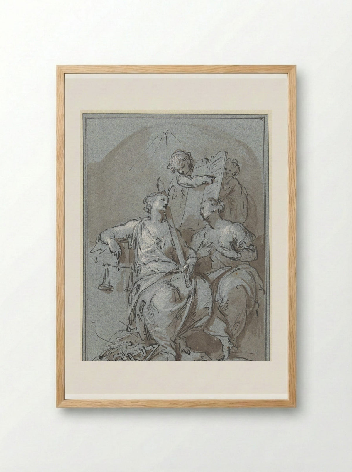 Gerechtigheid en Goedertierendheid - Jacob de Wit - Framed Print Wood