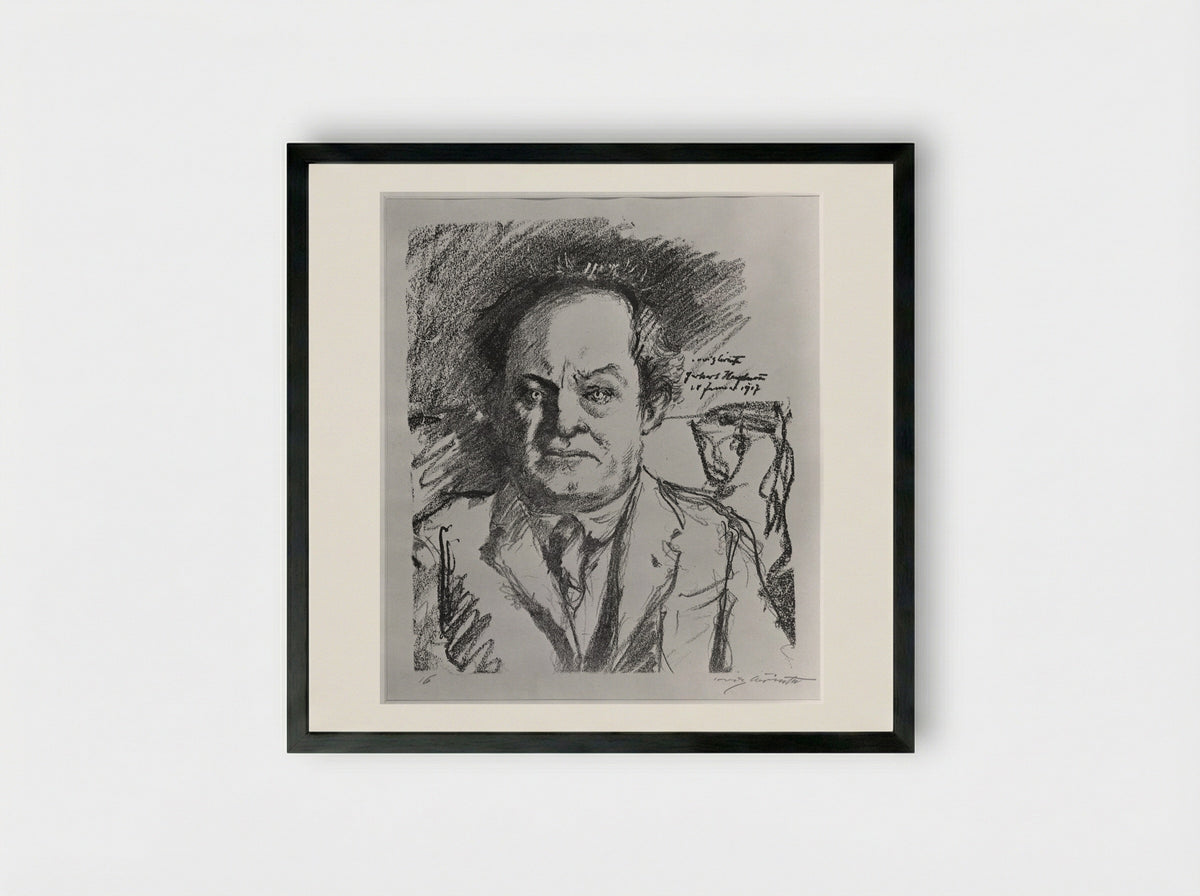 Gerhart Hauptmann - Lovis Corinth - Framed Print Black