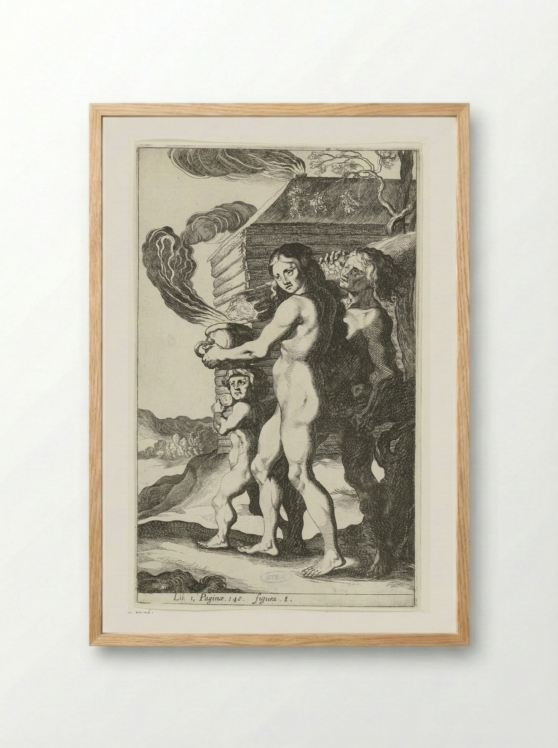 Germaans gezin (Germanic Family) - Simon Frisius - Framed Print Wood